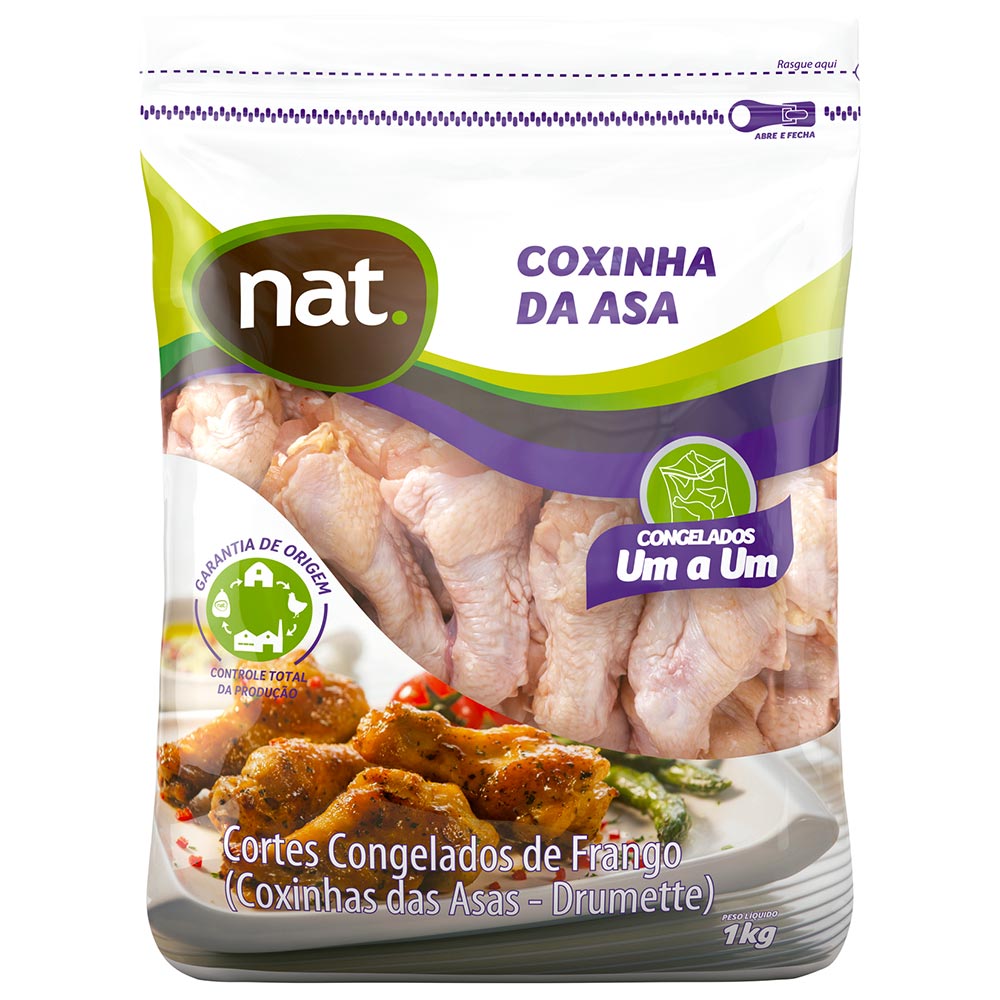Coxinha da Asa de Frango Congelada IQF Nat 1kg