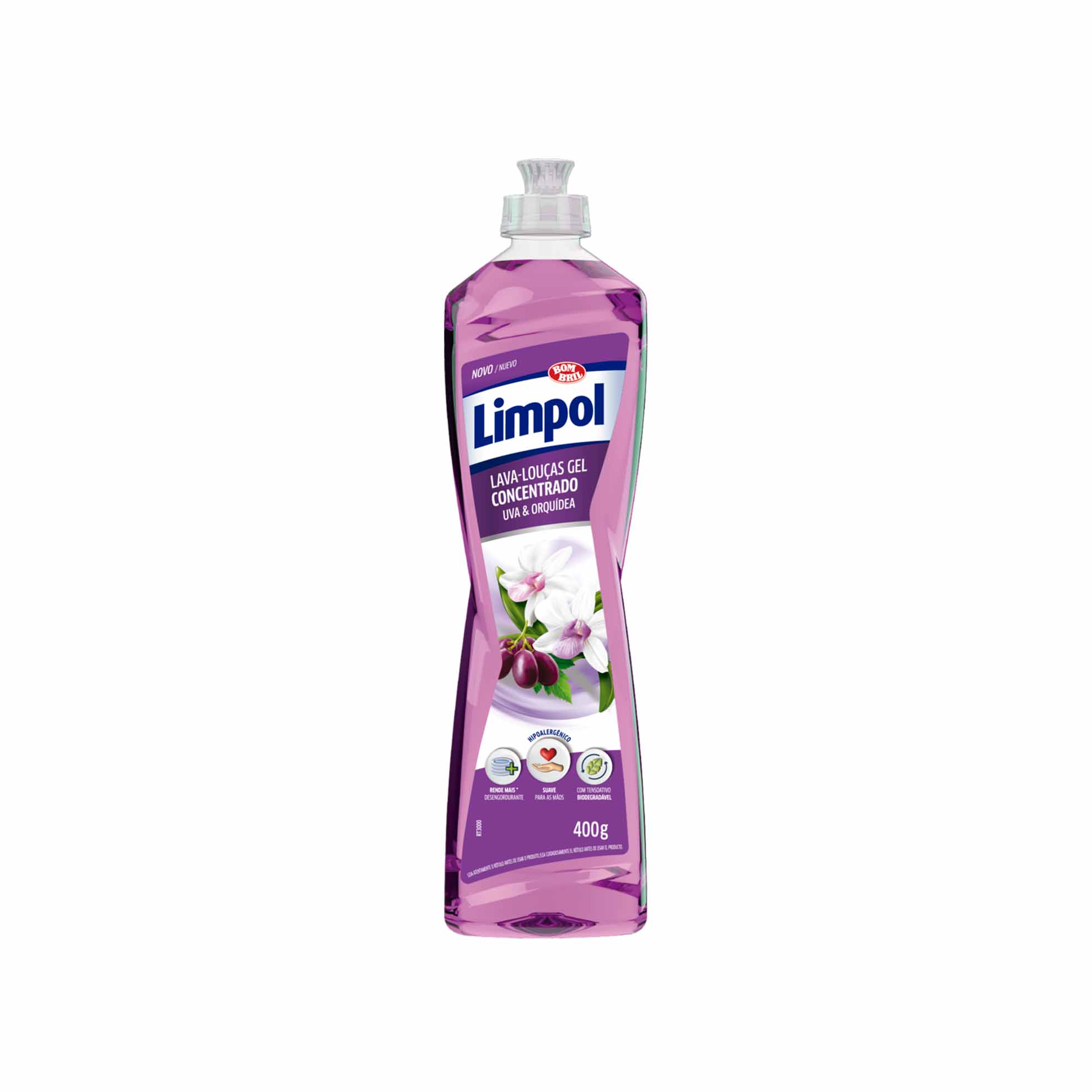 Detergente Gel Concentrado Limpol Uva & Orquídea 400g