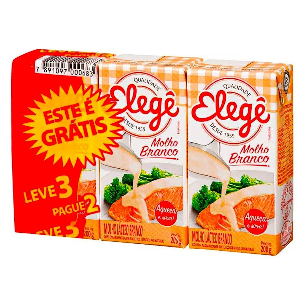 Conjunto com 3 Molhos Brancos Elegê 200g