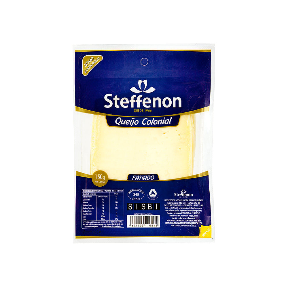 Queijo Colonial Fatiado Steffenon 150g