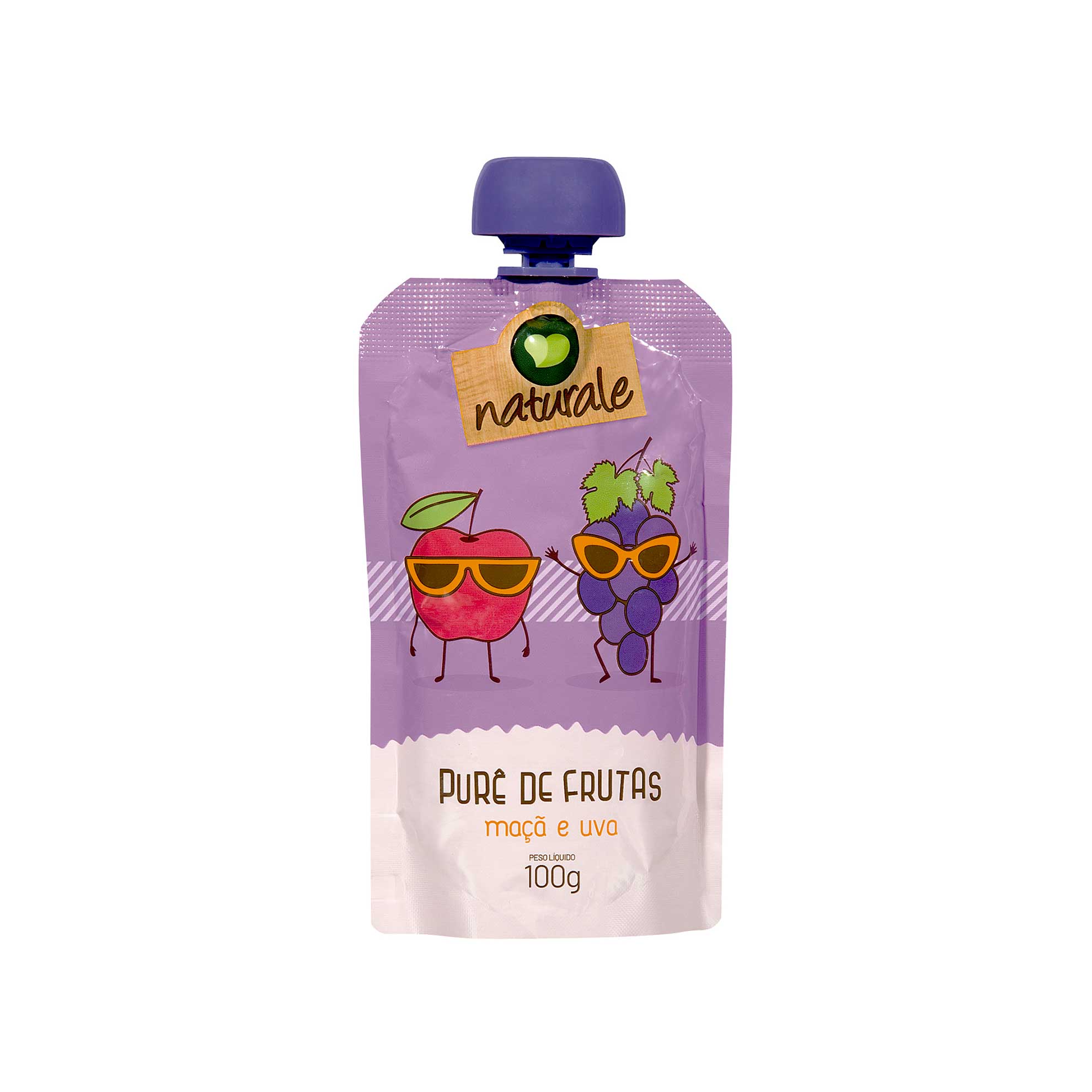 Purê de Frutas Maçã e Uva Naturale 100g