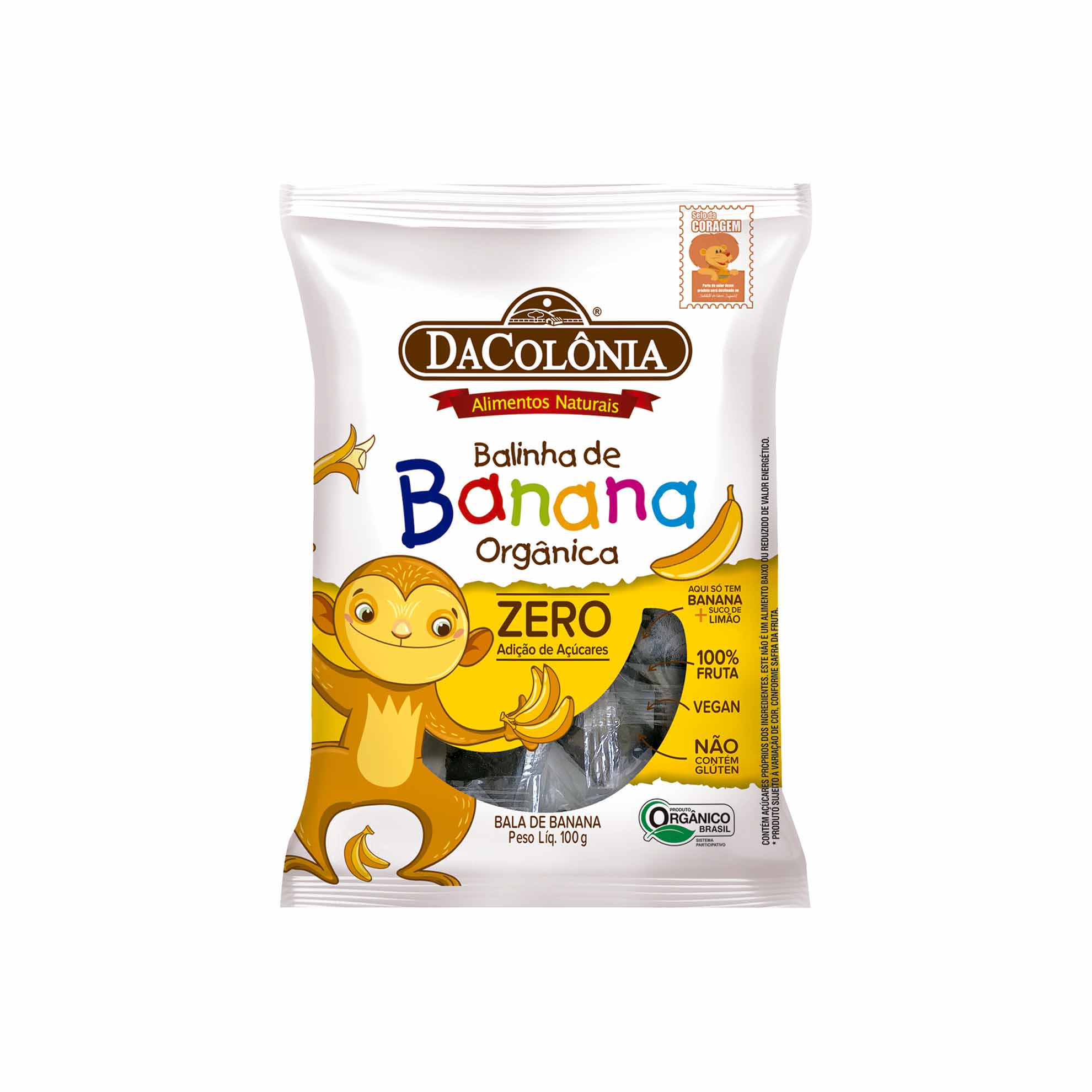 Balinha de Banana Orgânica Zero Adição de Açúcares DaColônia 100g