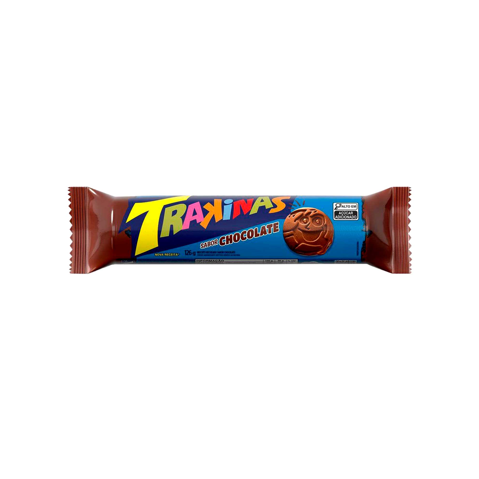 Biscoito Recheado Chocolate Trakinas 126g