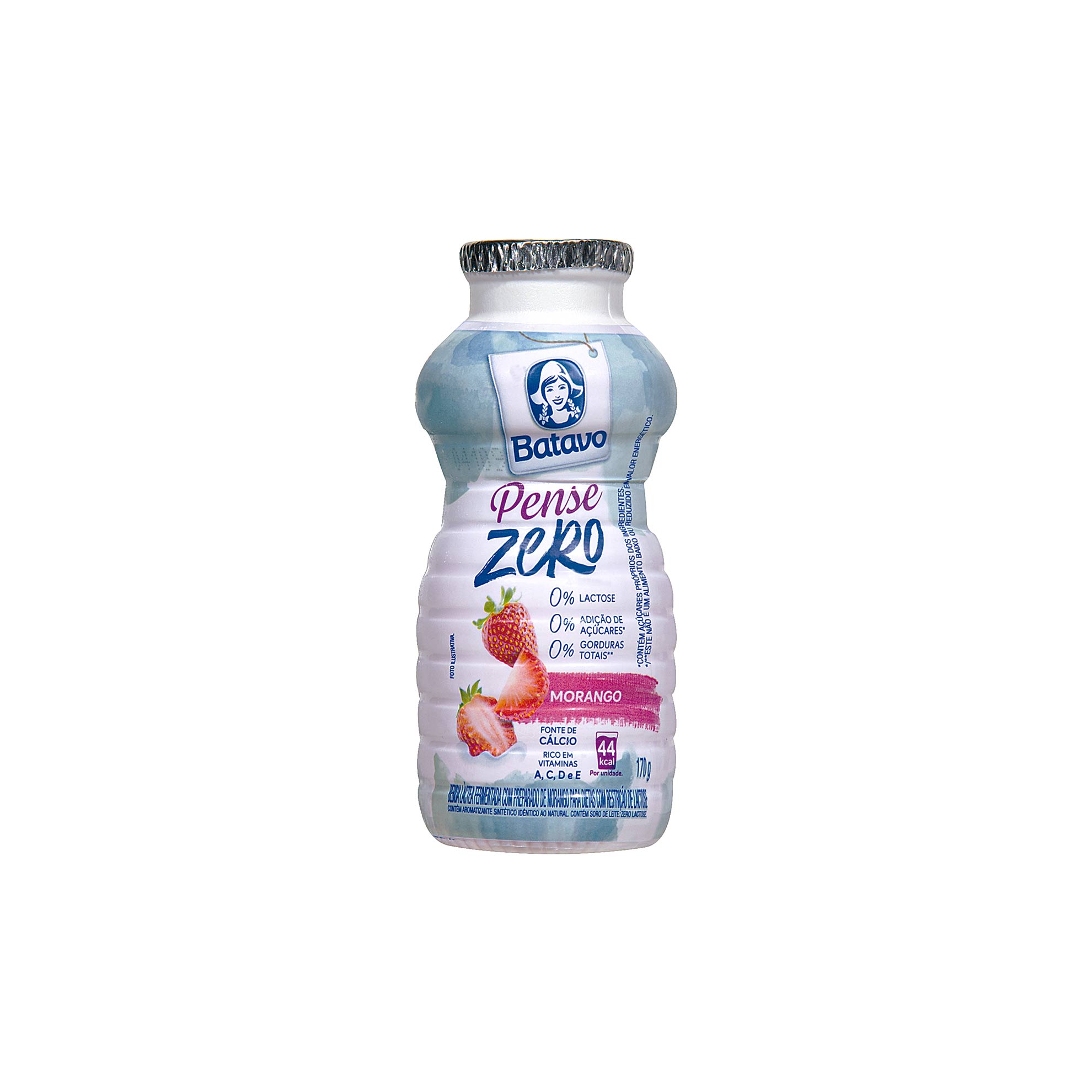 Bebida Láctea de Morango Pense Zero Batavo 170g