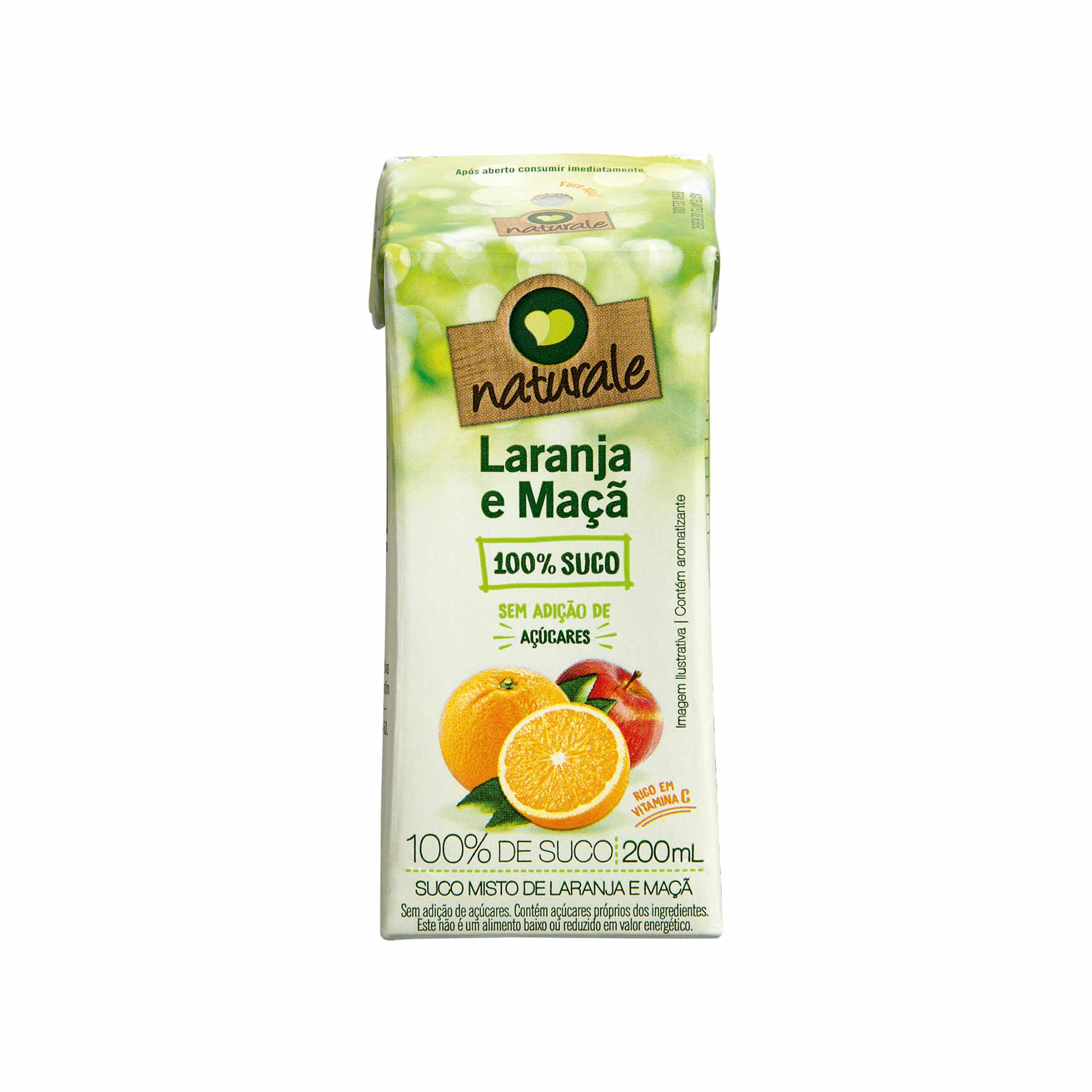Suco de Laranja e Maçã sem Adição de Açúcar Naturale 200ml