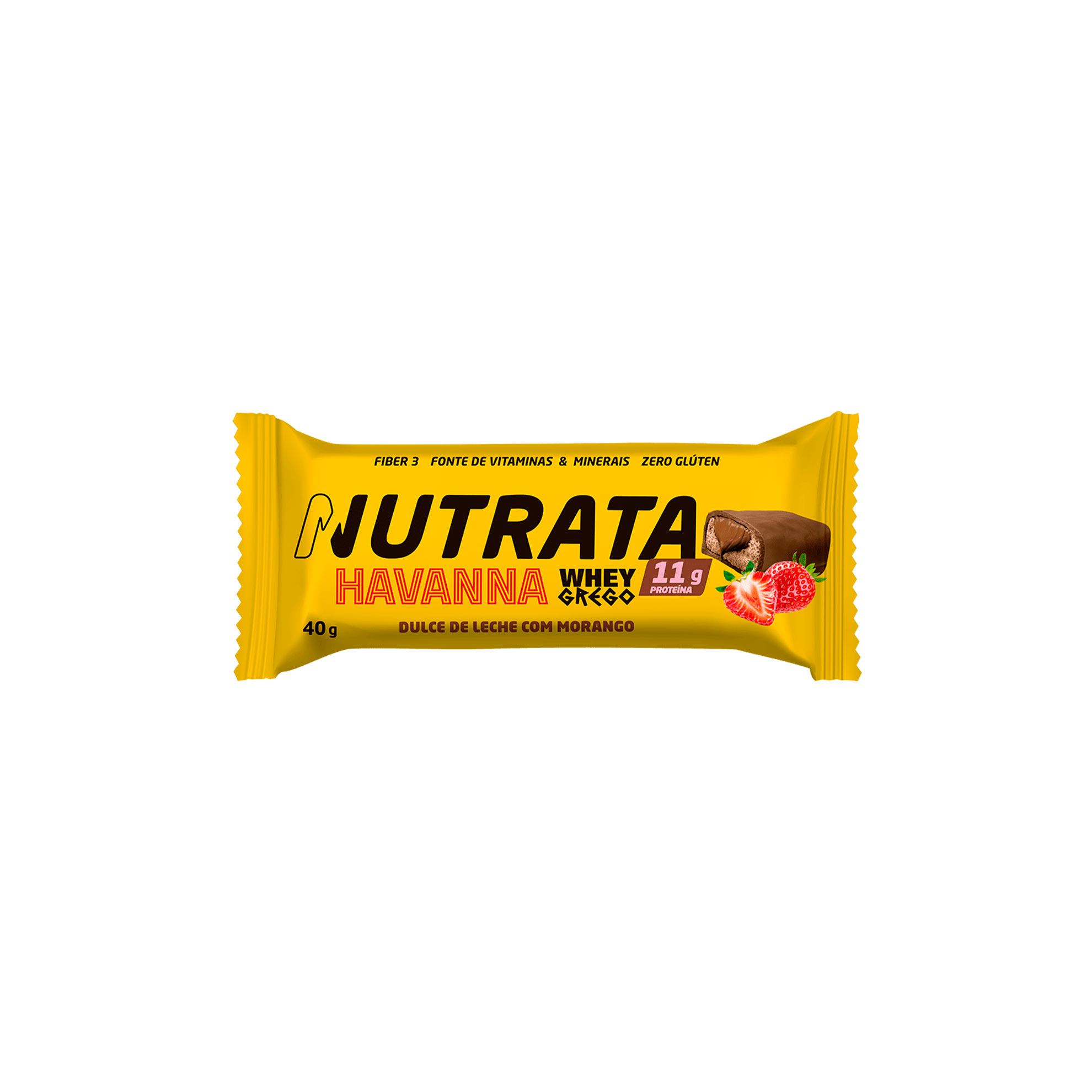 Barra de Proteína Doce de Leite & Morango Whey Grego Havanna Nutrata 40g