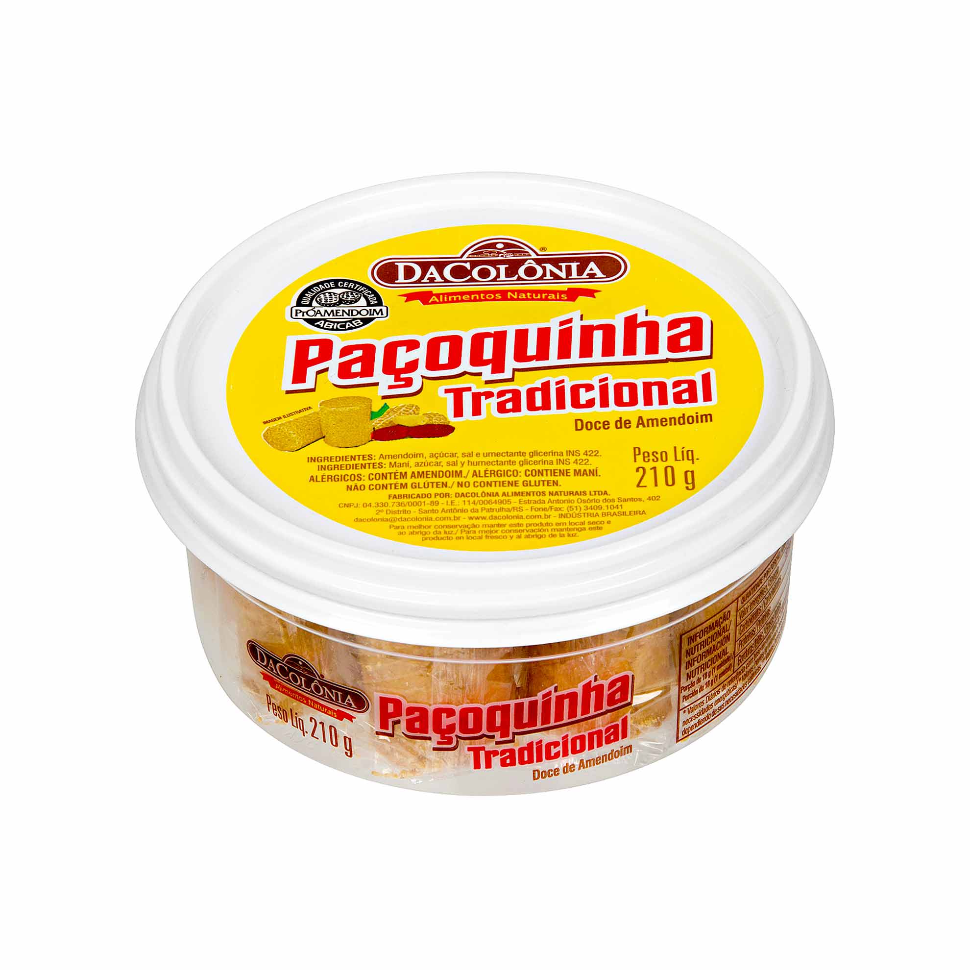 Paçoca Rolha Tradicional DaColônia 210g