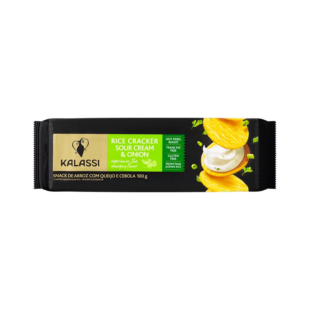 Snack de Arroz Kalassi sem Glúten Sour Cream e Onion 100g