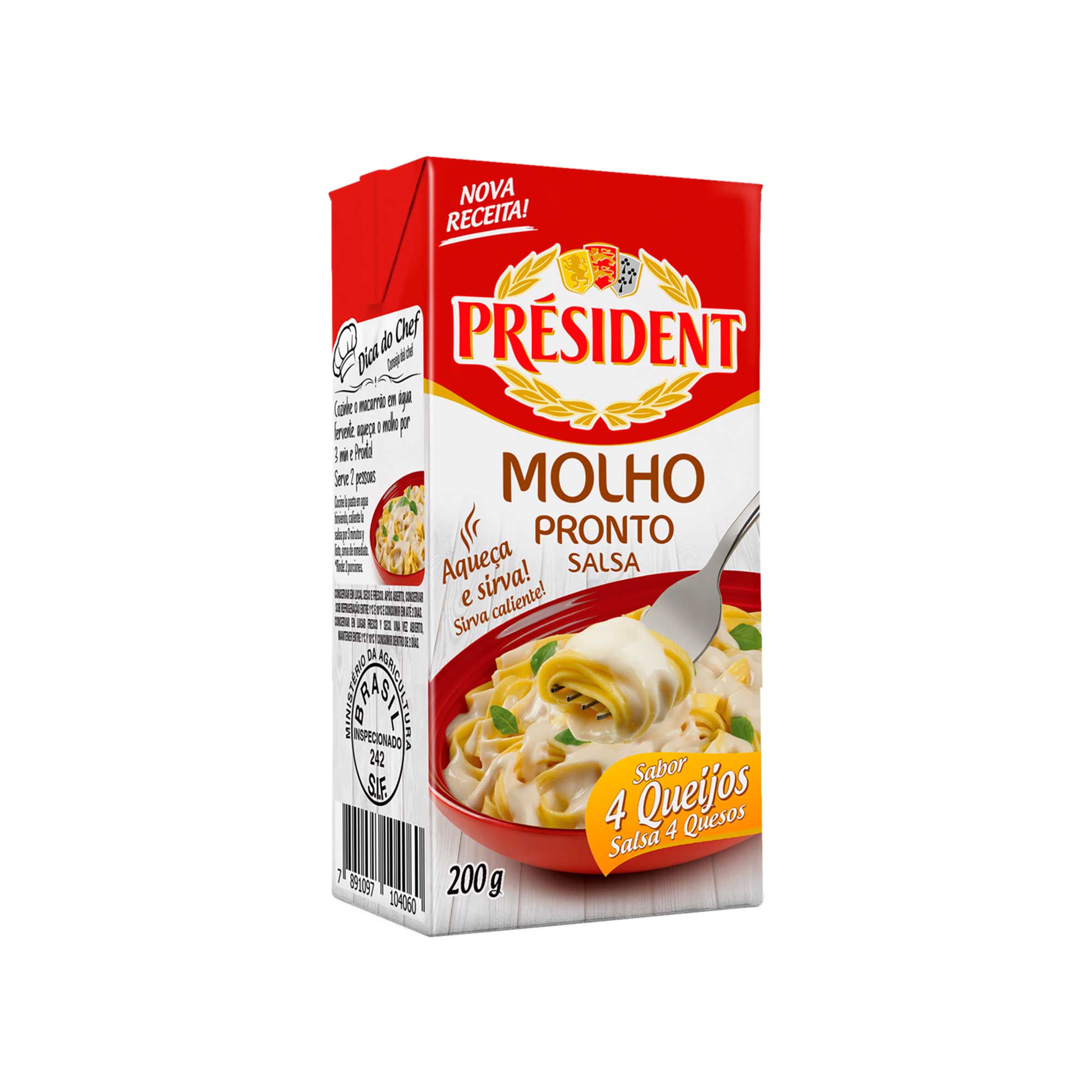 Molho Pronto Salsa sabor 4 Queijos Président 200g