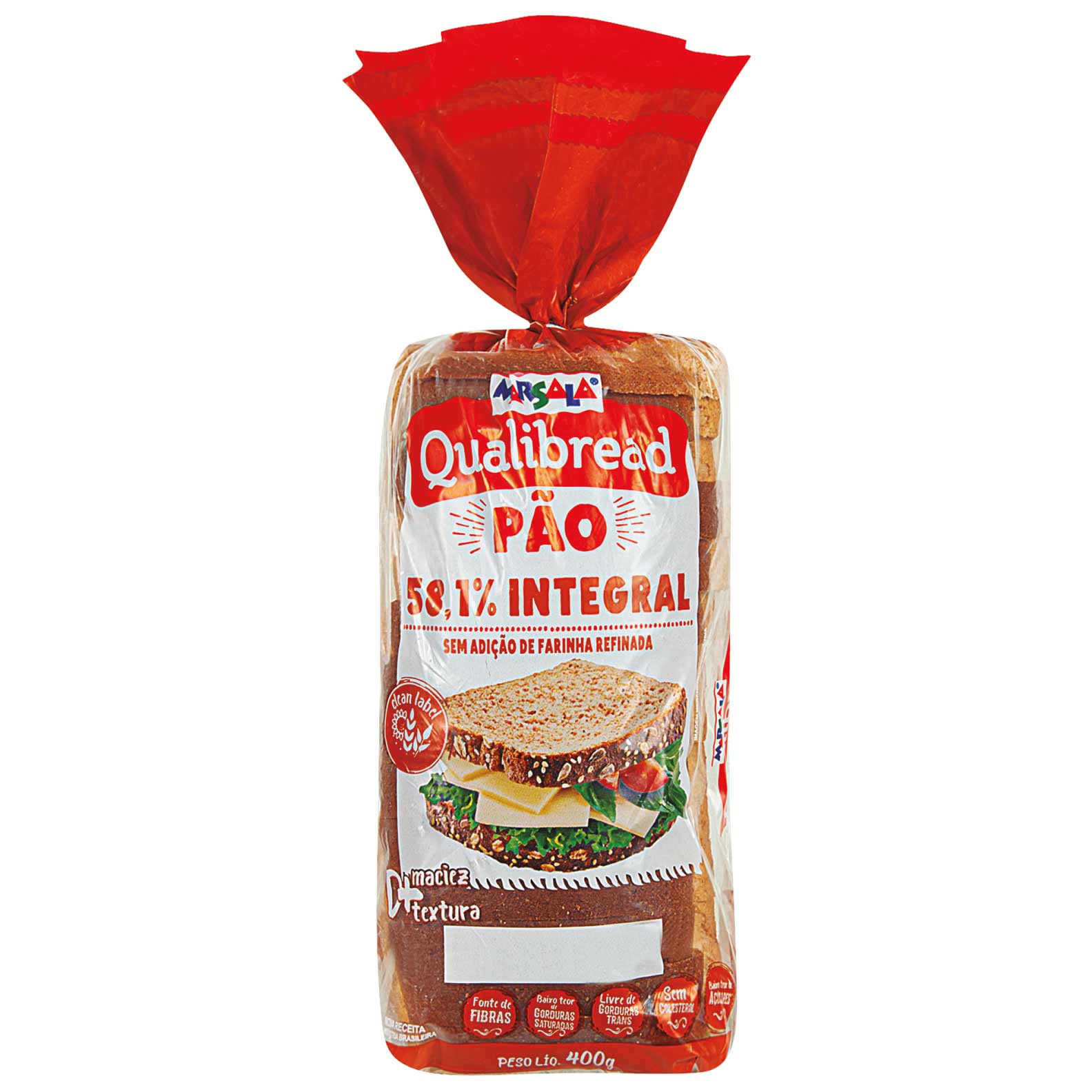 Pão de Forma 58,1% Integral Qualibread Marsala 400g