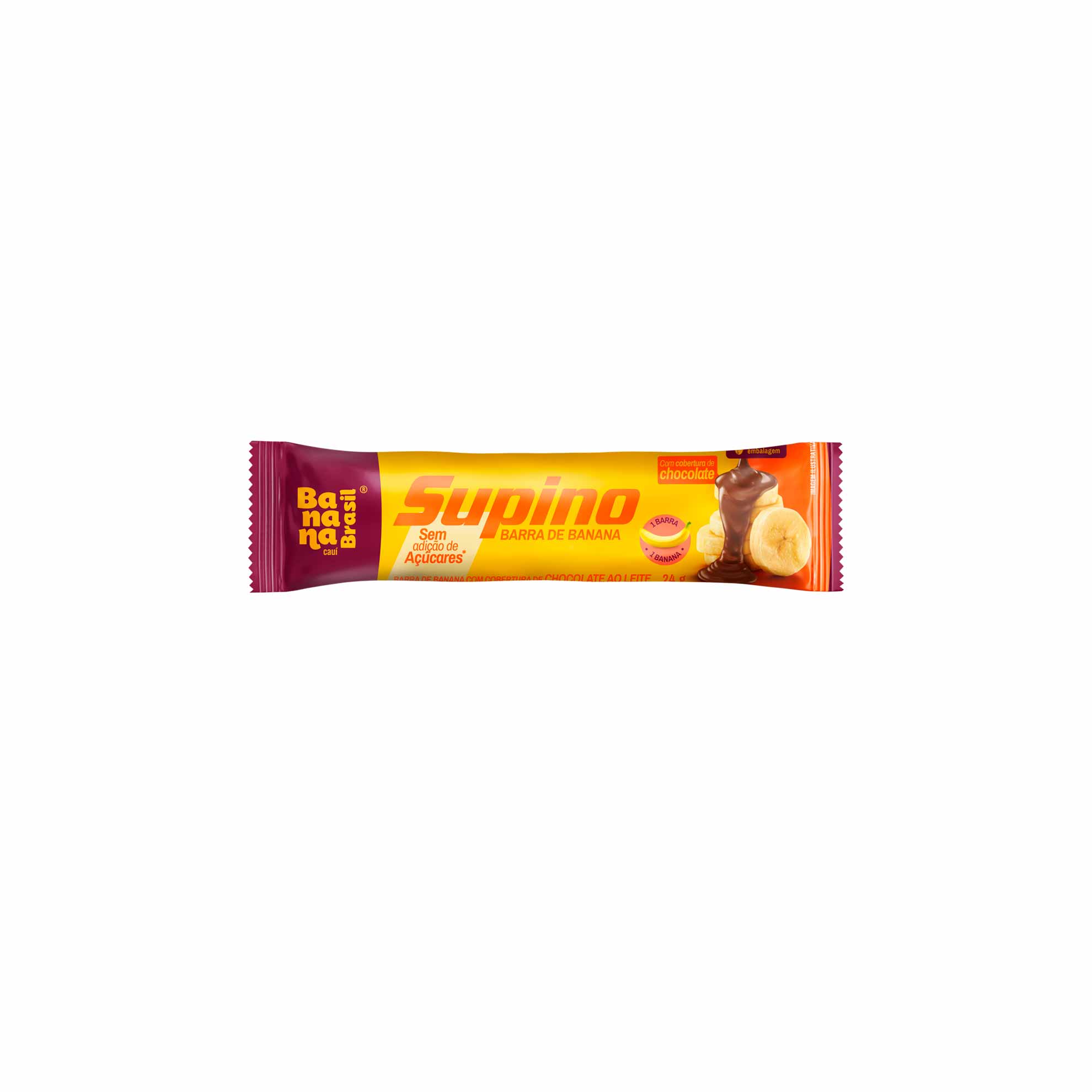 Barra de Fruta Banana com Cobertura de Chocolate Supino Banana Brasil 24g