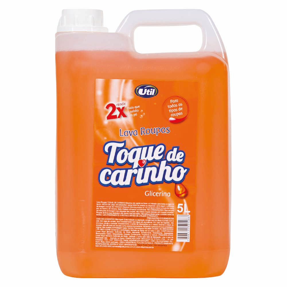 Lava-roupas Líquido Toque de Carinho Glicerina 5 Litros
