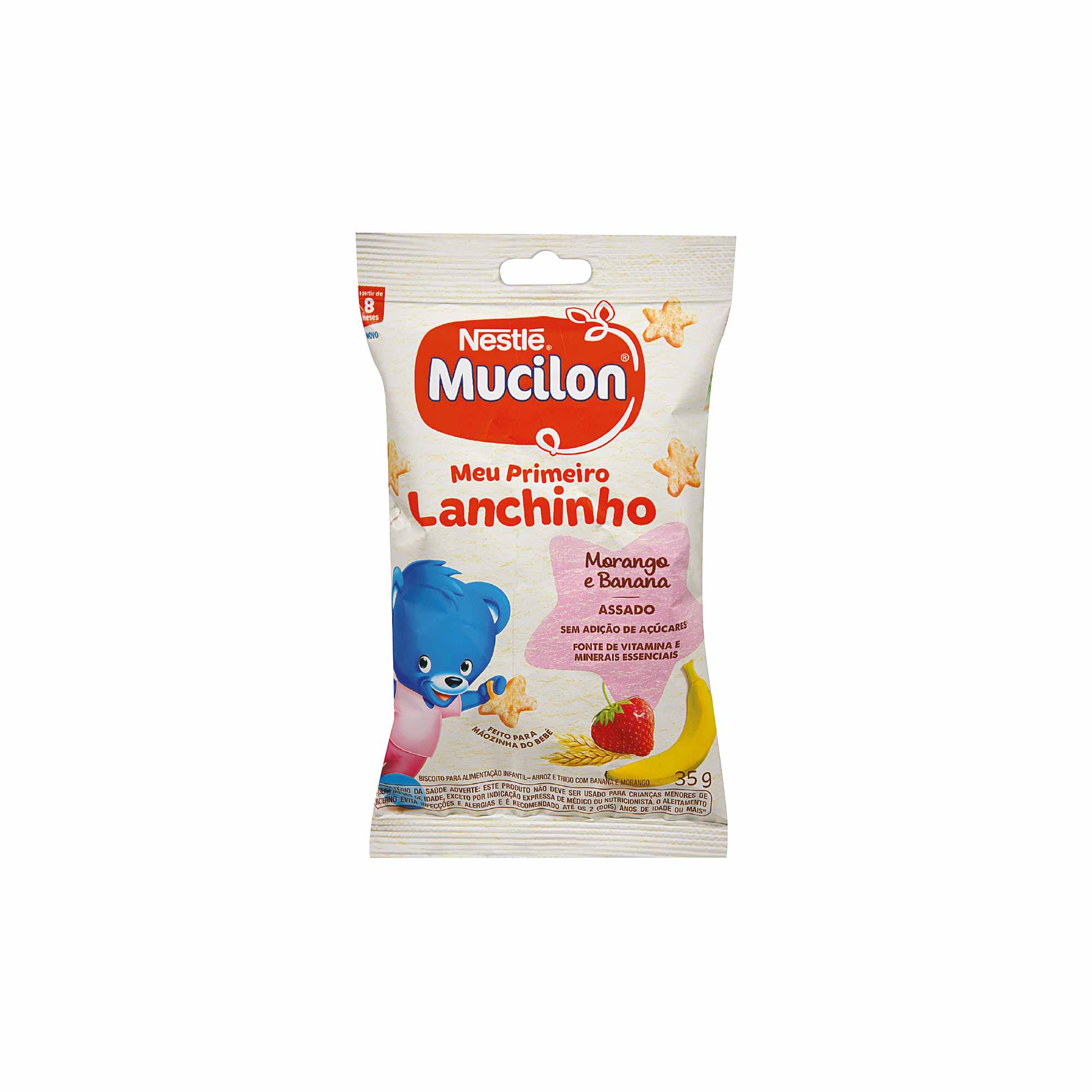 Biscoito Meu Primeiro Lanchinho Morango e Banana Mucilon Nestlé 35g