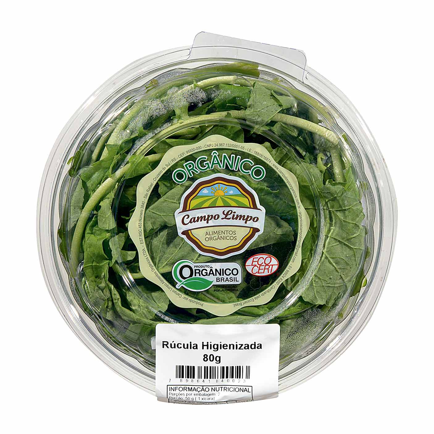 Rúcula Orgânica e Higienizada Campo Limpo 80g
