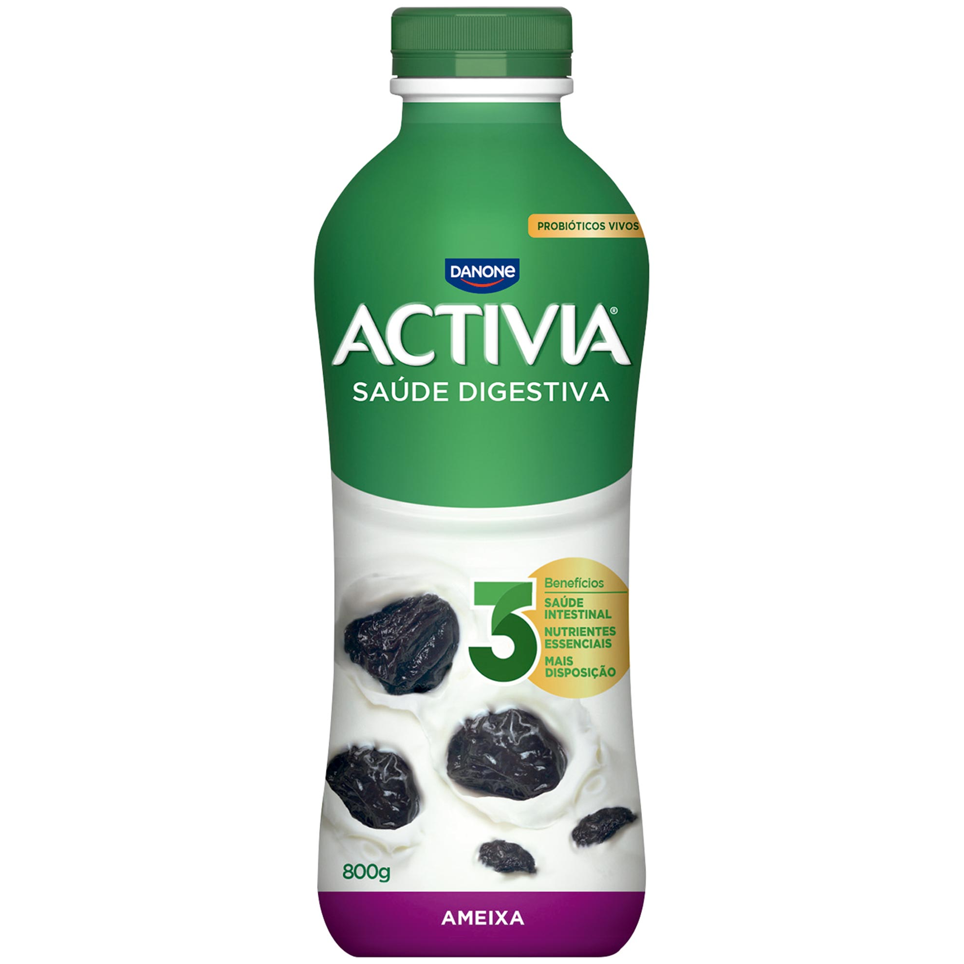 Leite Fermentado Ameixa Probióticos Vivos Activia Danone 800g