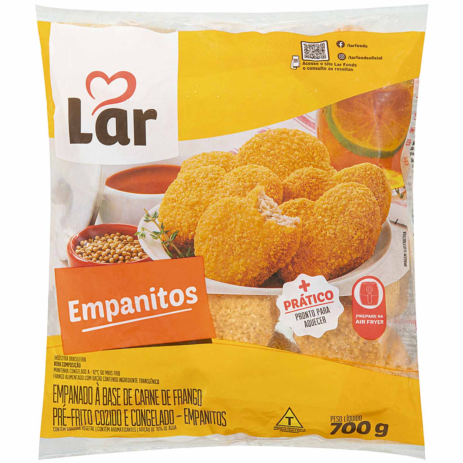 Empanitos de Frango Congelado Lar 700g