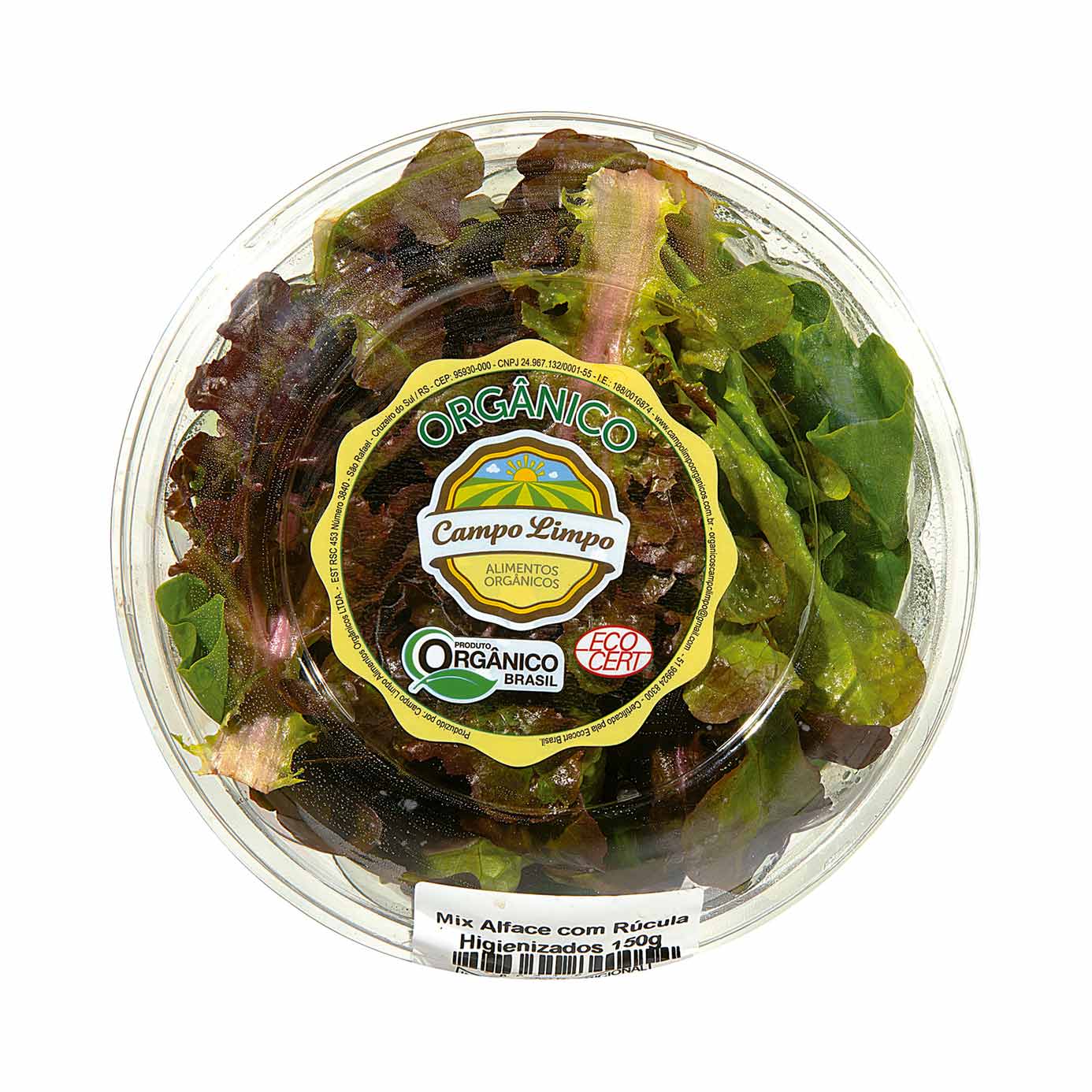 Mix Salada de Alface com Rúcula Orgânica Higienizadas Campo Limpo 150g