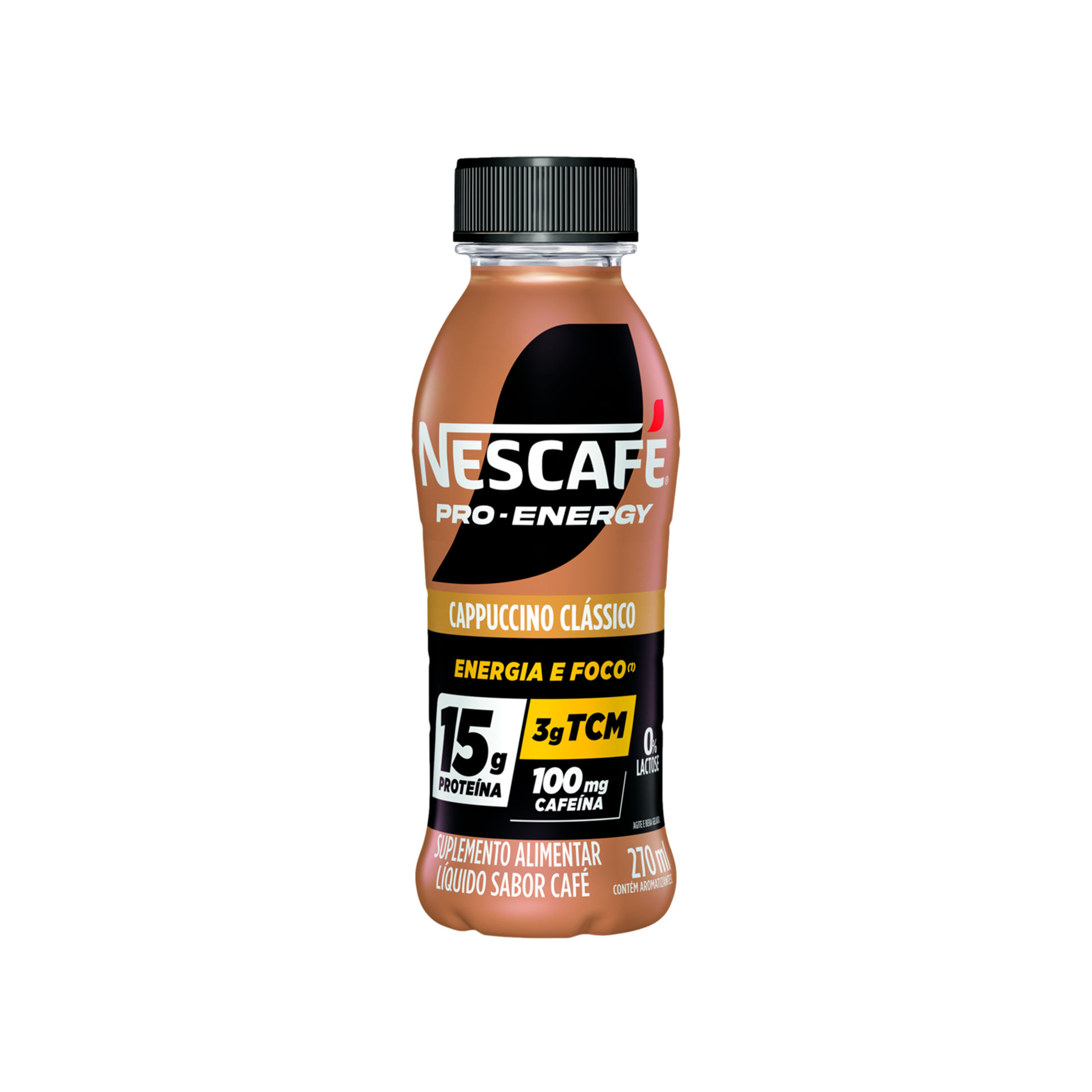 Bebida Láctea Cappuccino Clássico Zero Lactose 15g Proteínas Nescafé Pro Energy 270ml