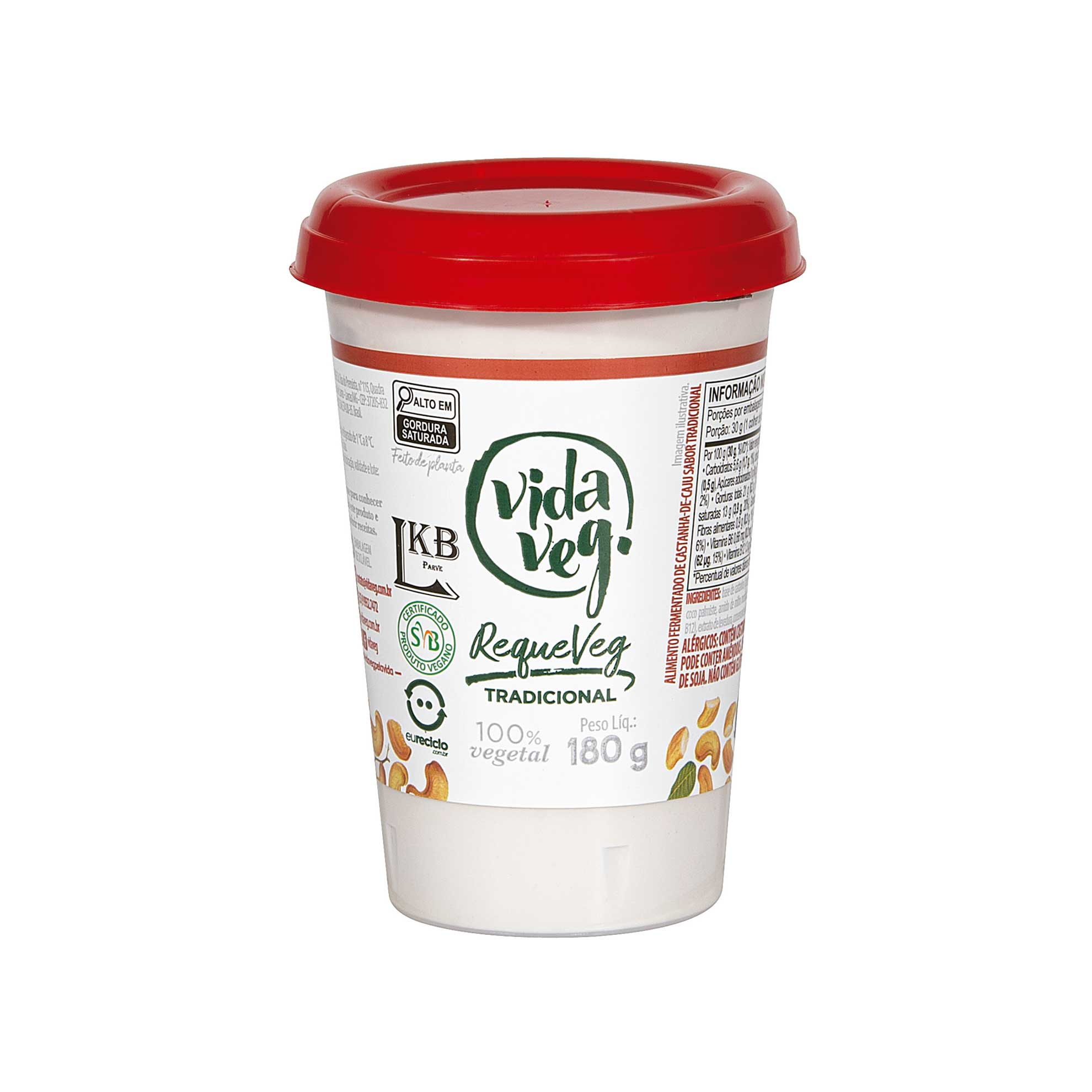 Requeijão 100% Vegetal Castanha de Caju Requeveg Vida Veg 180g