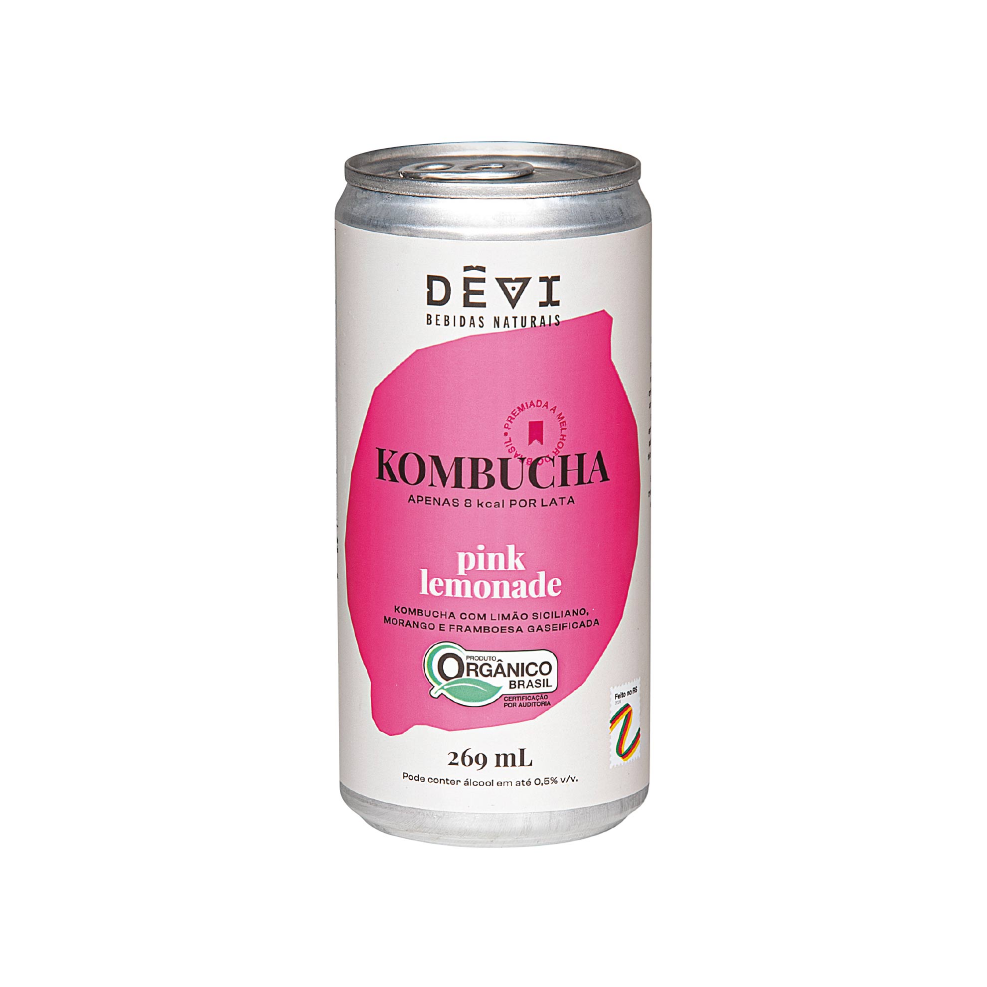 Kombucha Orgânica Pink Lemonade Dêvi 269ml