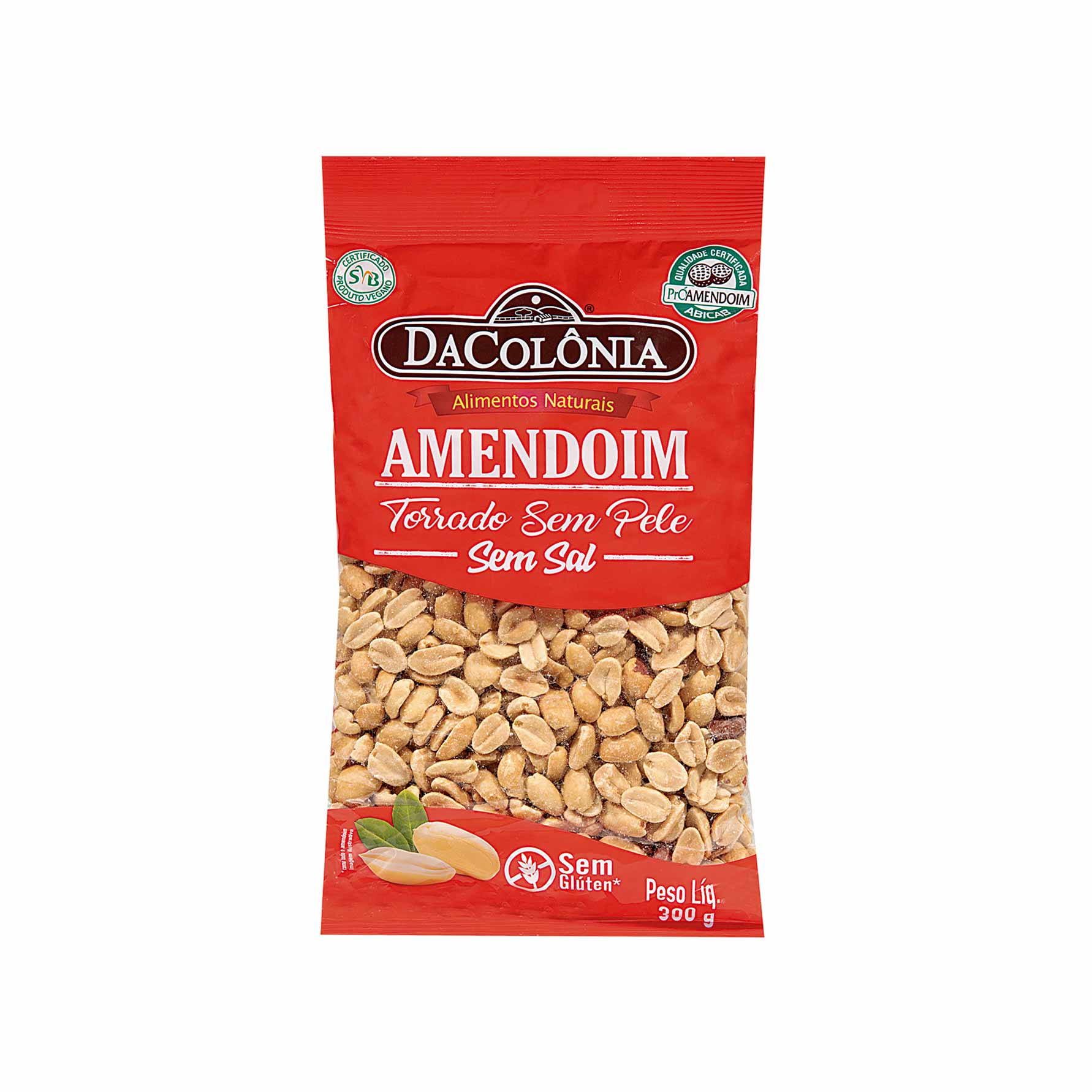 Amendoim DaColônia Torrado Sem Pele Sem Sal 300g
