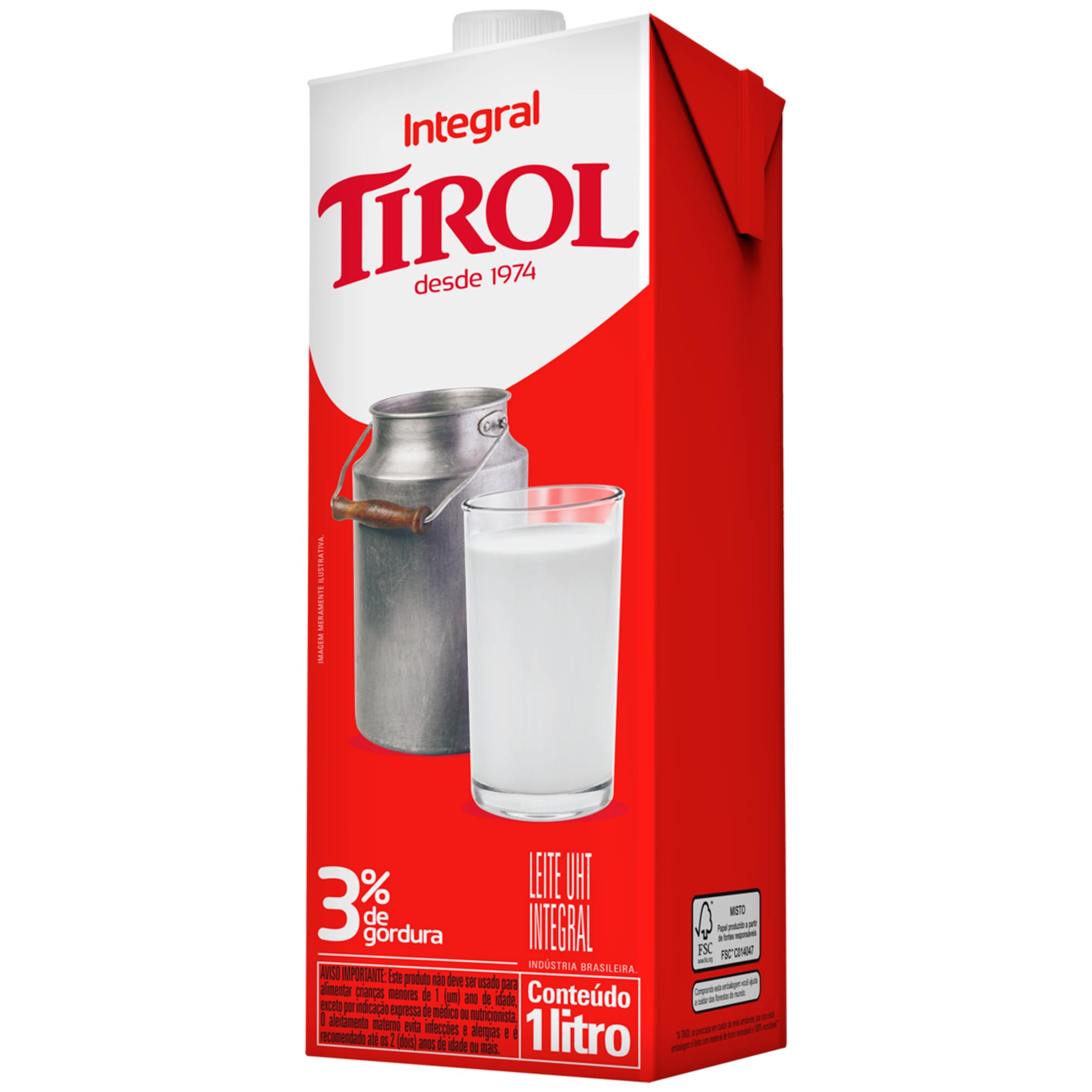 Leite UHT Integral Tirol 1 Litro