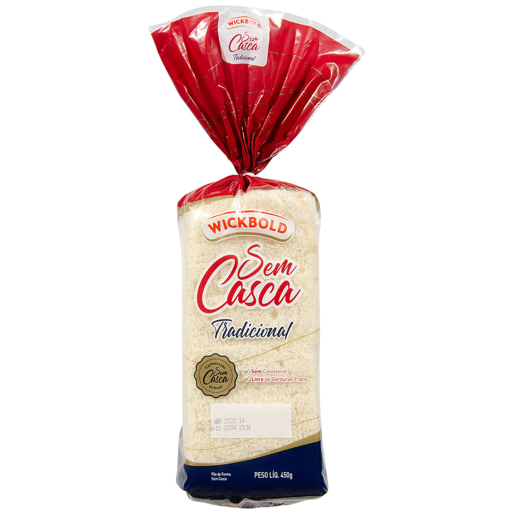 Pão de Forma Tradicional sem Casca Wickbold 450g