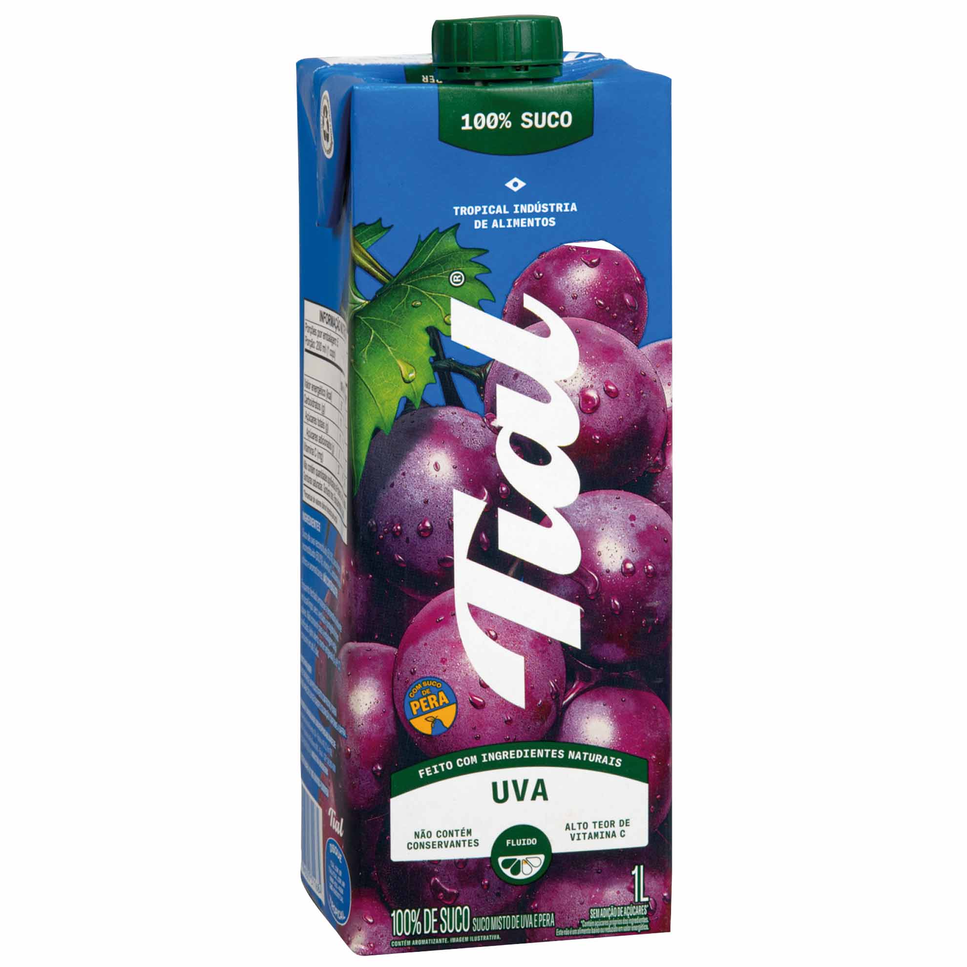 Suco de Uva e Pera sem Adição de Açúcar 100% Suco Tial 1 Litro