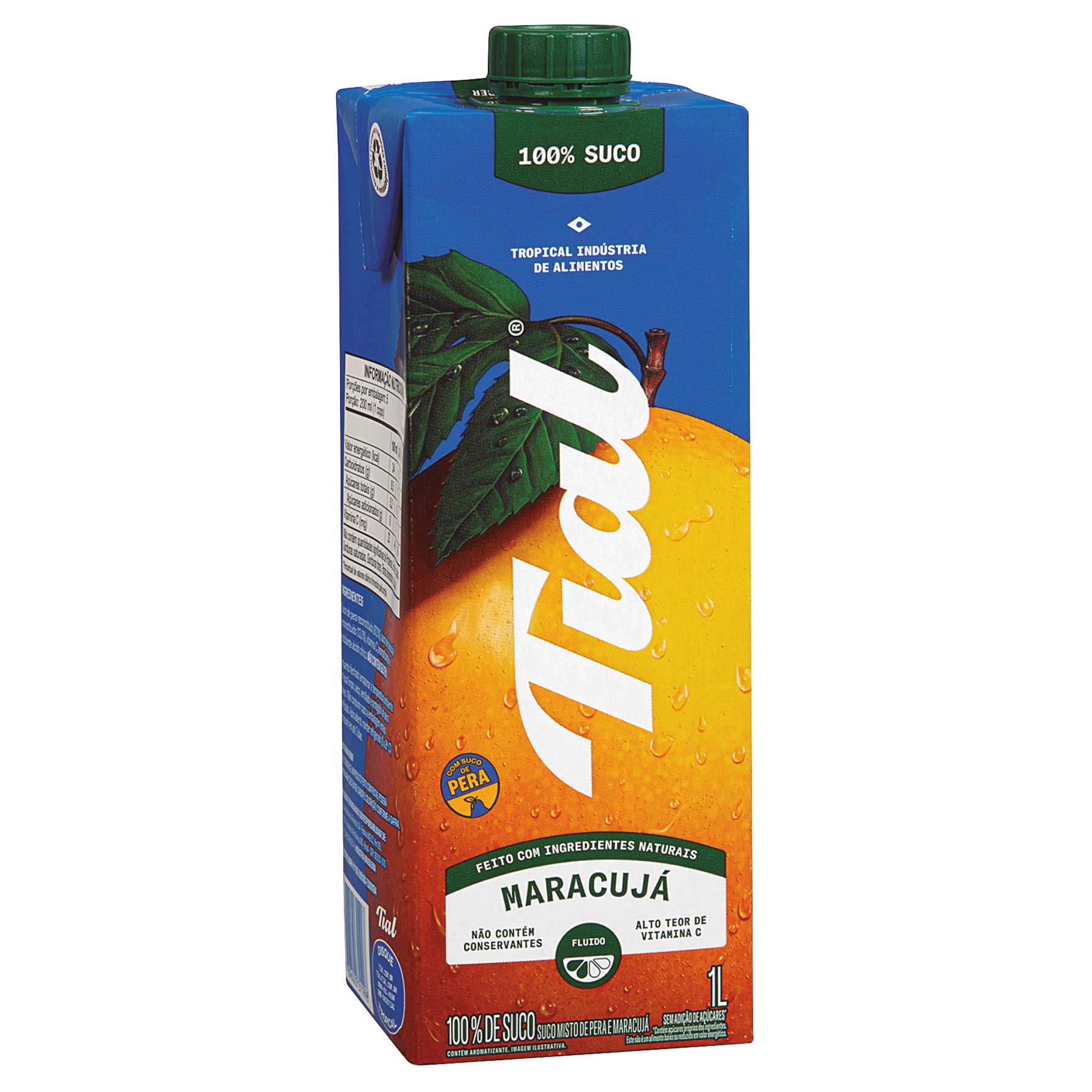 Suco de Maracujá e Pera sem Adição de Açúcar 100% Suco Tial 1 Litro