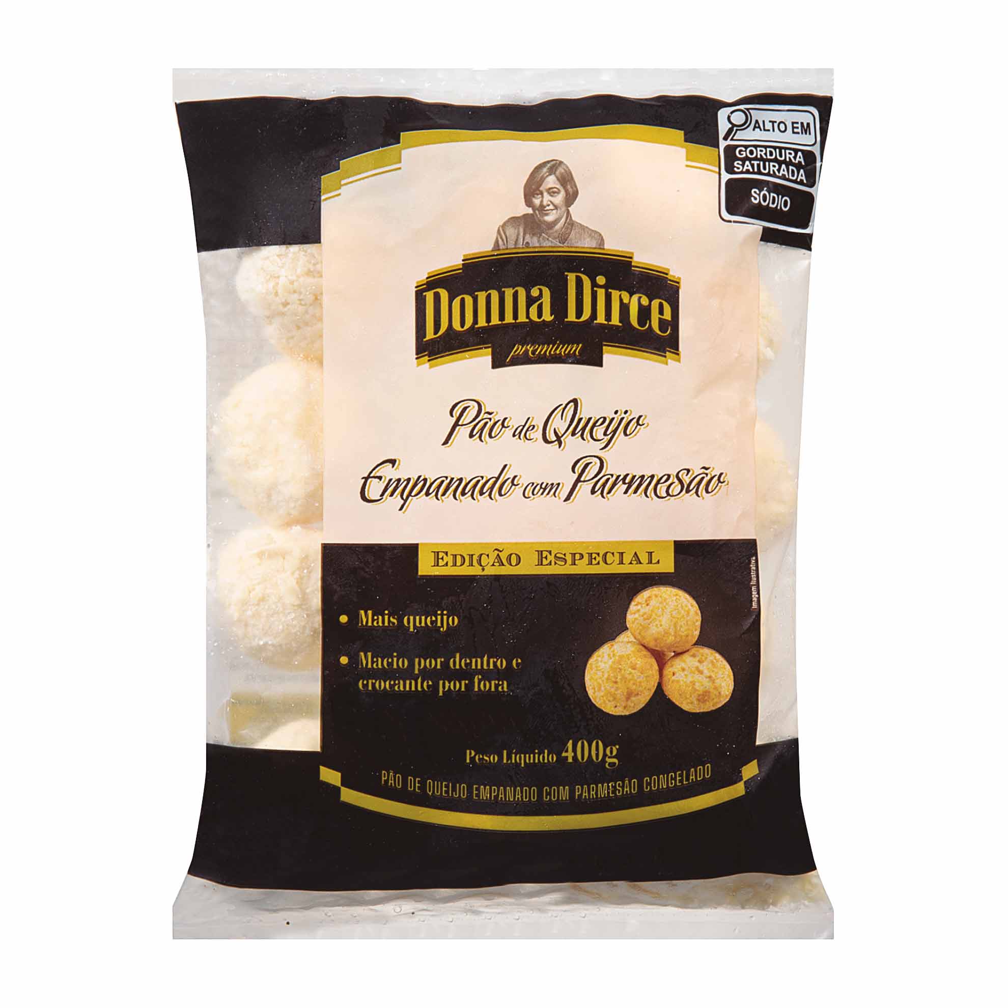 Pão de Queijo Empanado com Parmesão Congelado Donna Dirce 400g