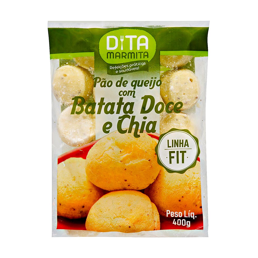 Pão de Queijo com Batata-doce e Chia Congelado Dita Marmita 400g
