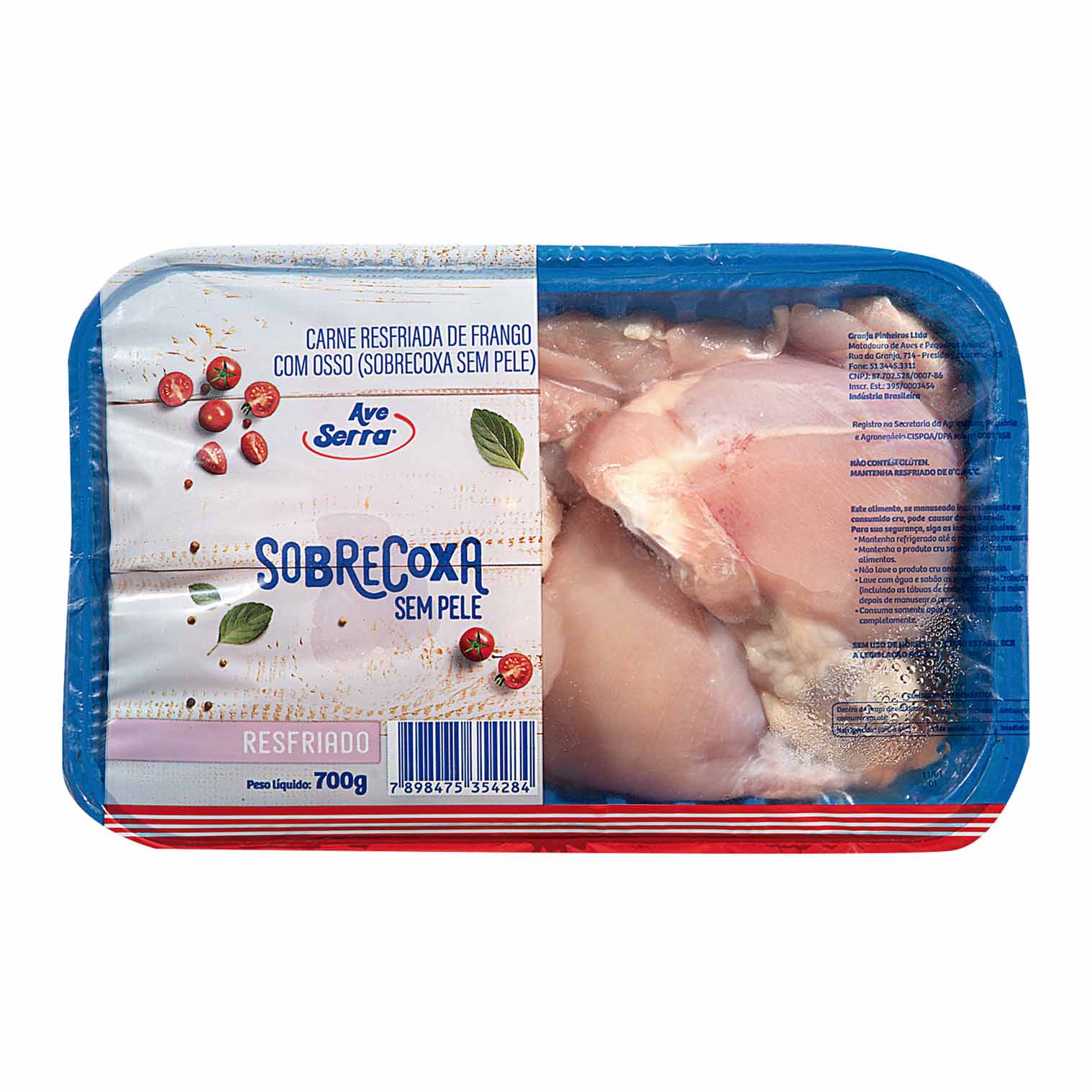 Sobrecoxas de Frango Resfriadas sem Pele Ave Serra 700g