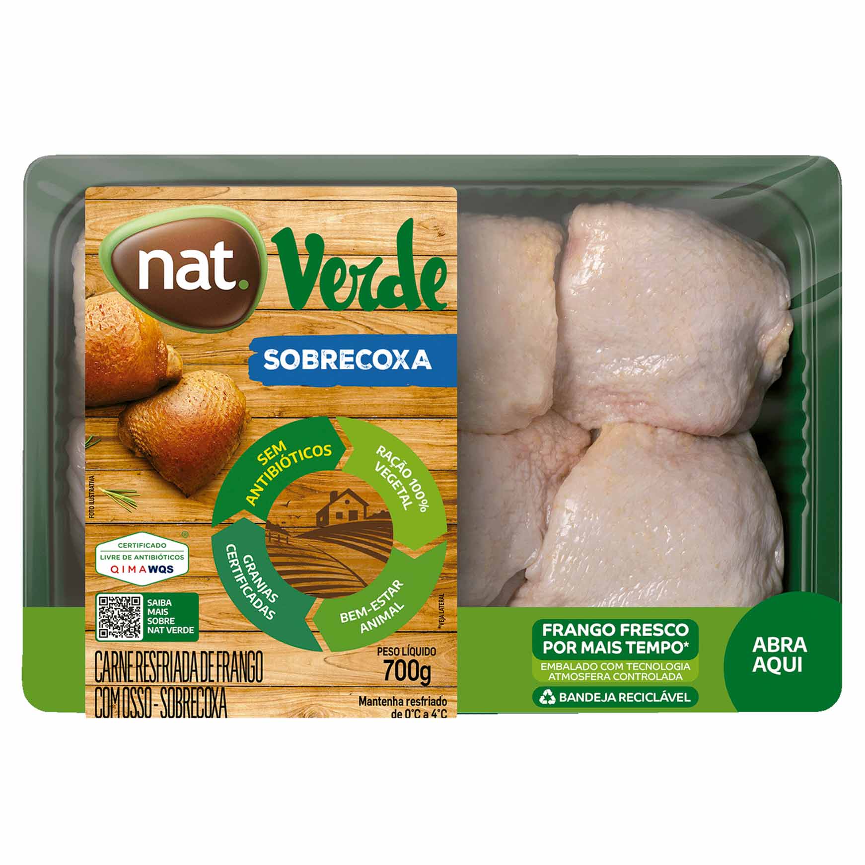 Sobrecoxa de Frango Resfriada Nat Verde 700g