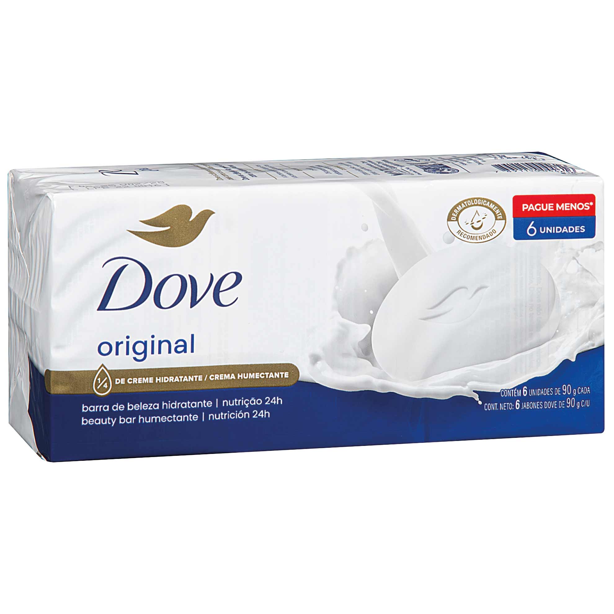 Conjunto com 6 Sabonetes em Barra Dove Original 90g