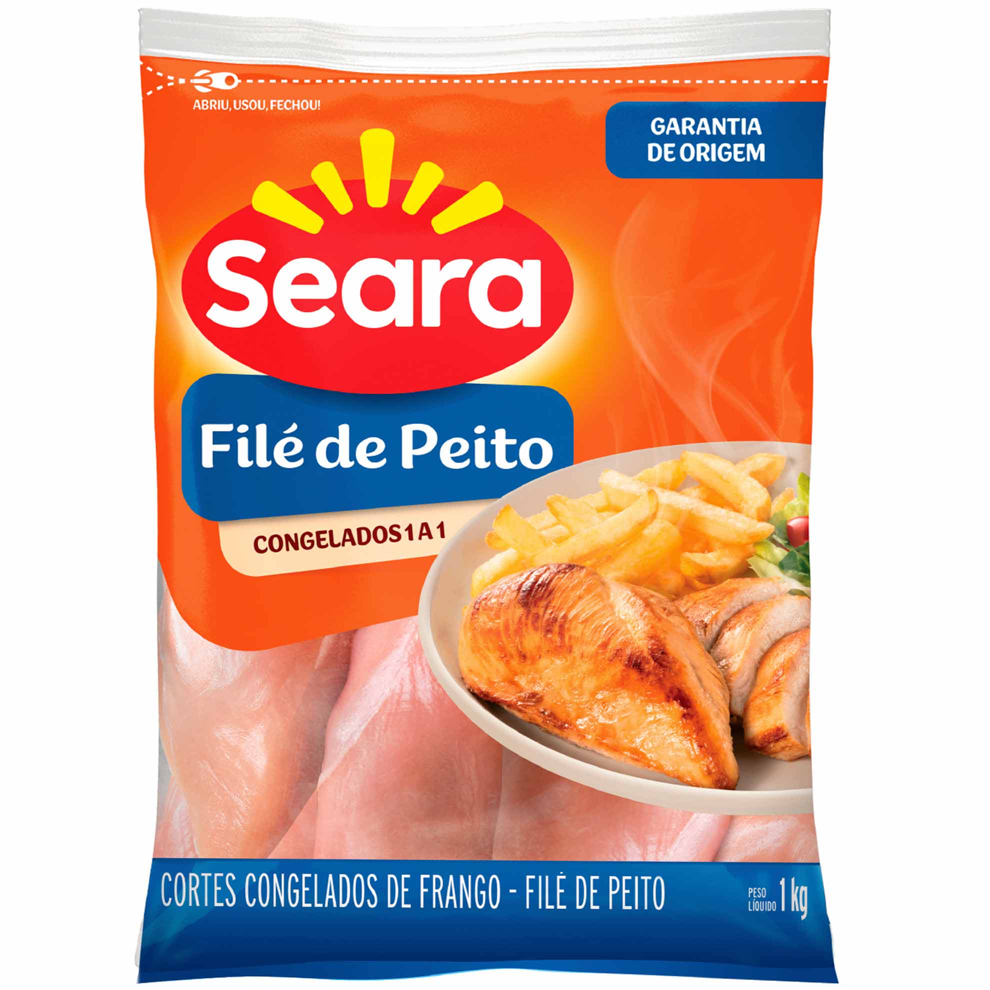 Filé de Peito de Frango Congelado IQF Seara 1kg