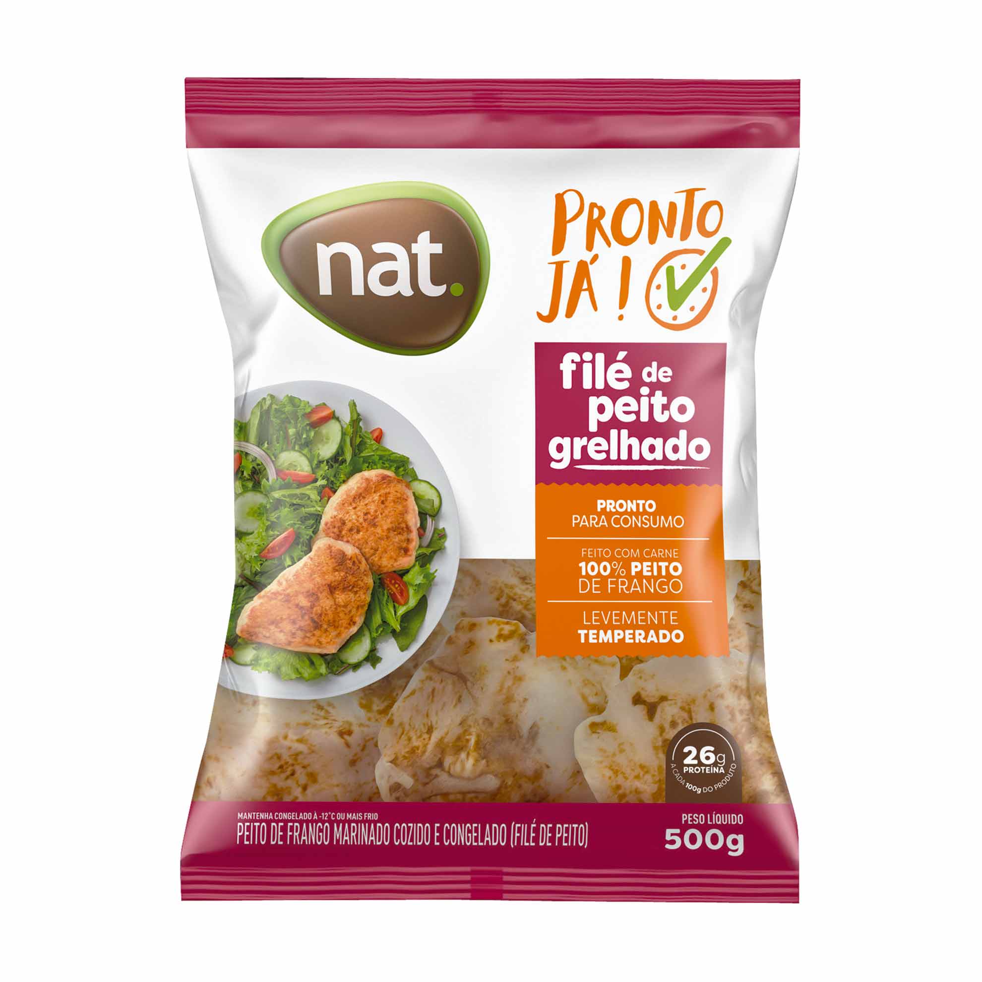 Filé de Peito de Frango Grelhado Congelado Nat 500g