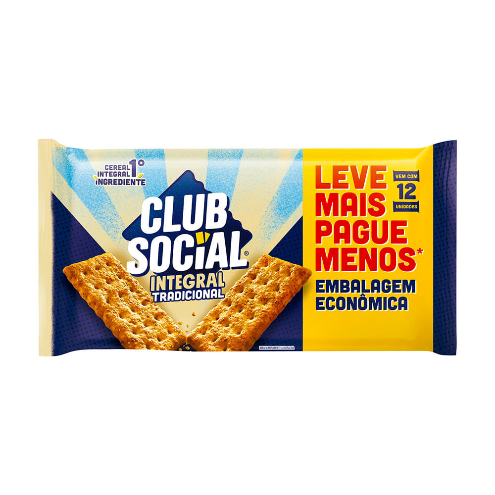 Biscoito Integral Tradicional Club Social 288g
