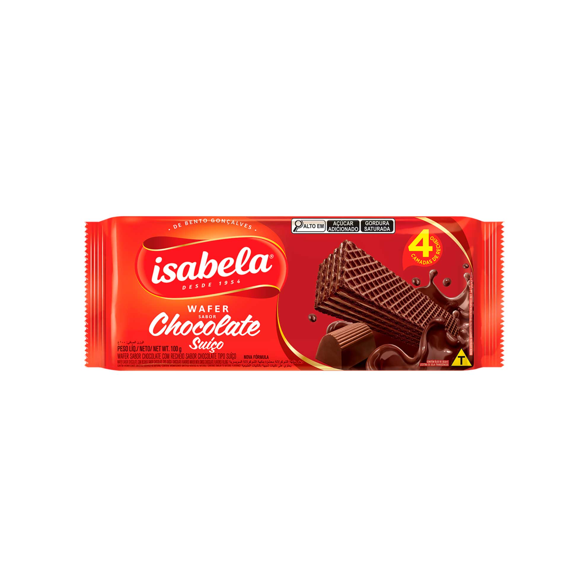 Wafer de Chocolate Suíço Isabela 100g