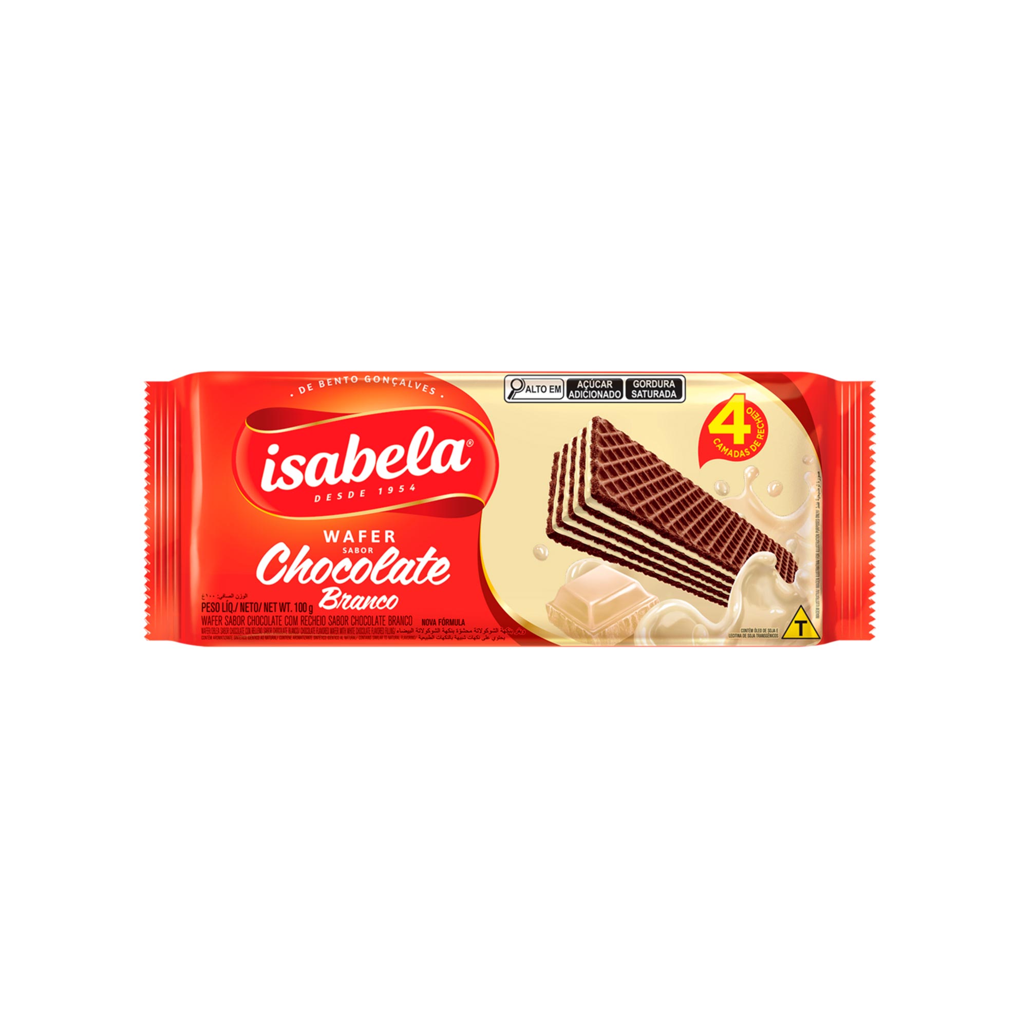 Wafer de Chocolate Branco Isabela 100g