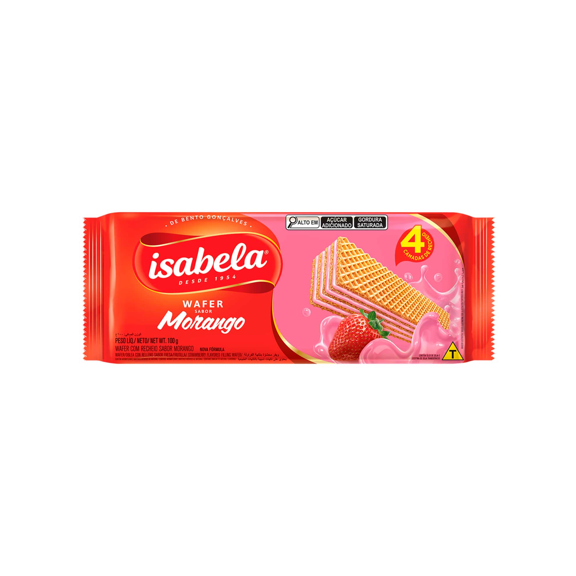 Wafer de Morango Isabela 100g