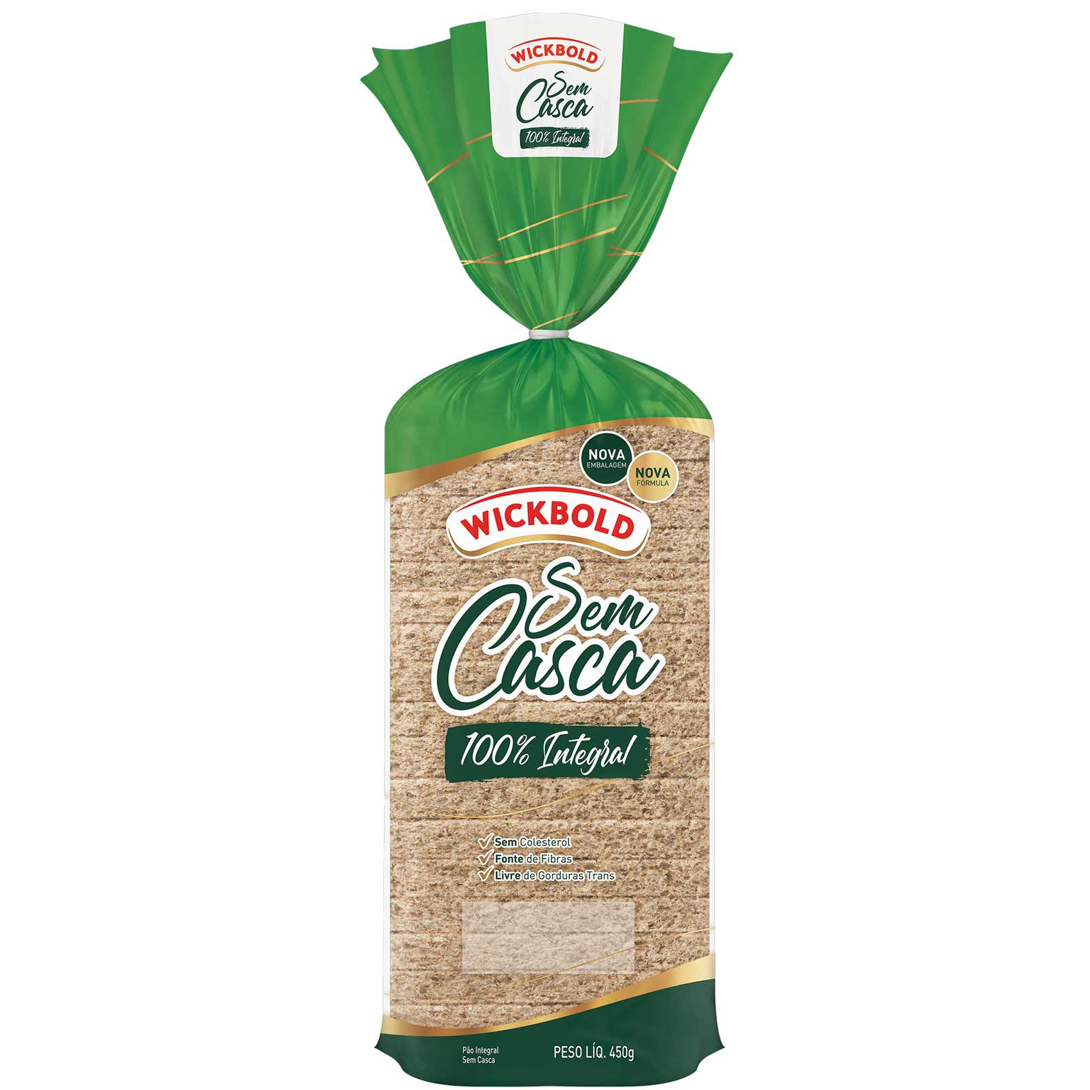 Pão de Forma 100% Integral sem Casca Wickbold 450g