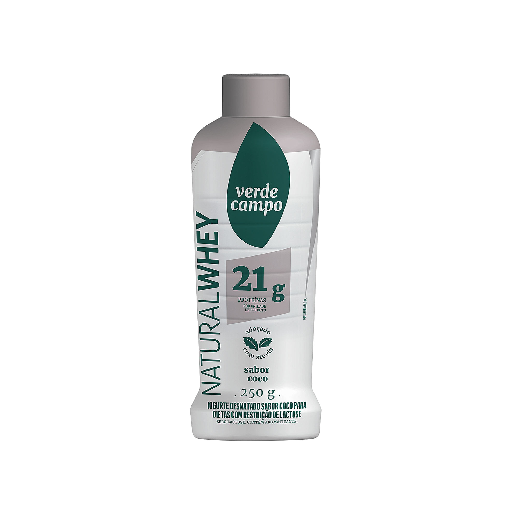 Iogurte de Coco Zero Lactose 21g Proteínas Natural Whey Verde Campo 250g
