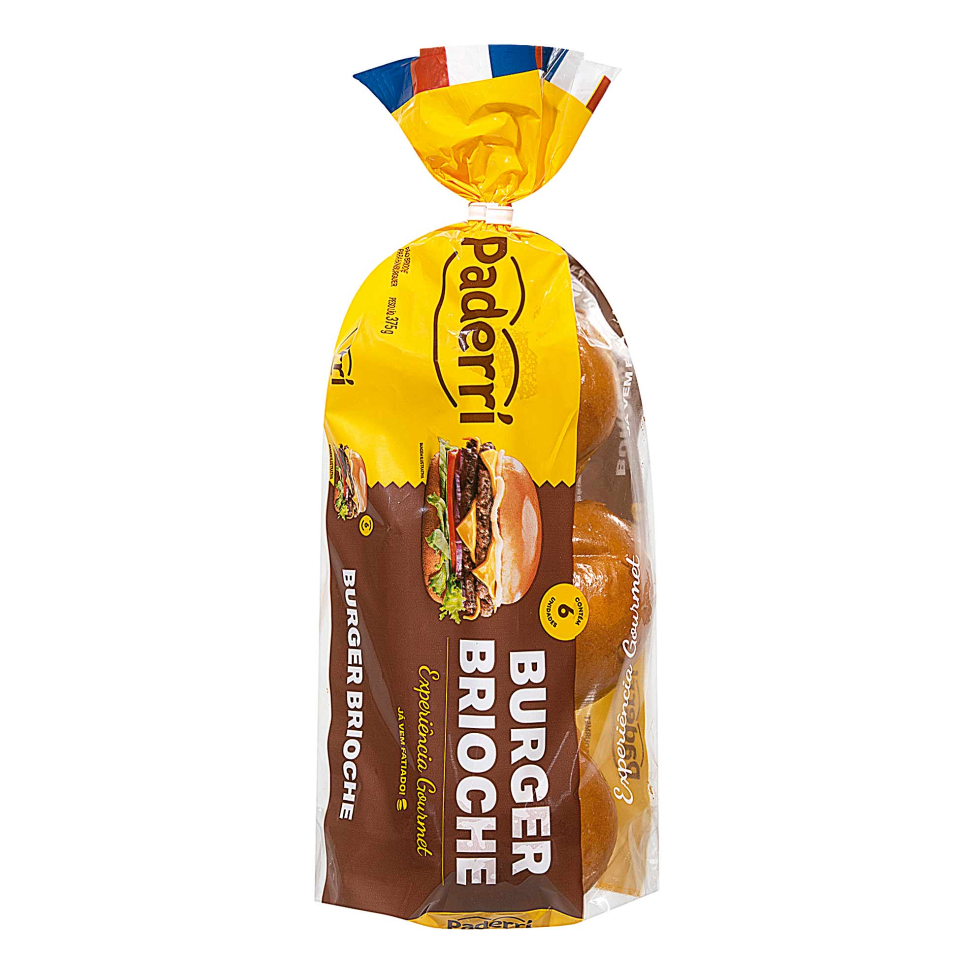 Pão para Hambúrguer Brioche Paderri 375g