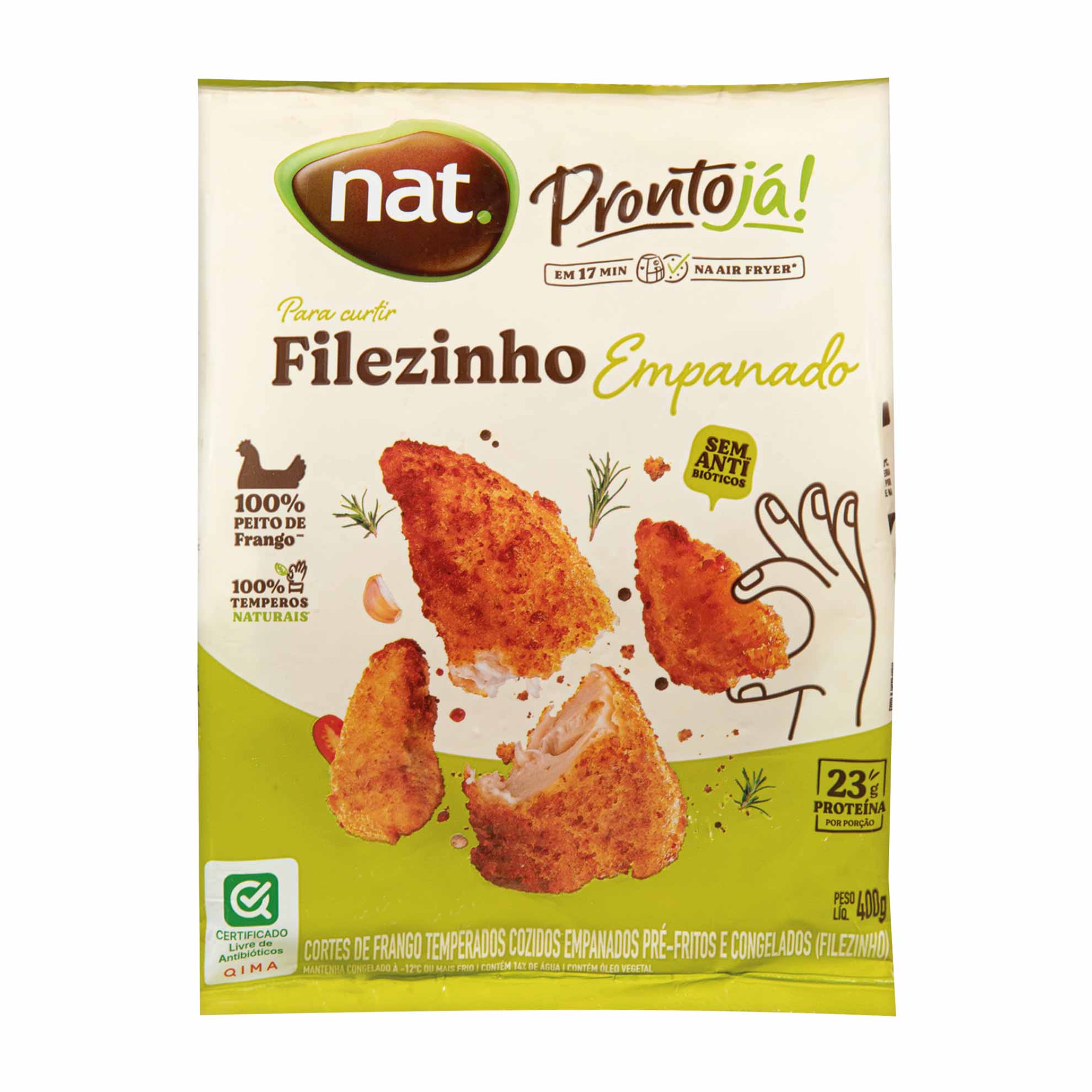 Filezinho de Frango Empanado Congelado Nat 400g
