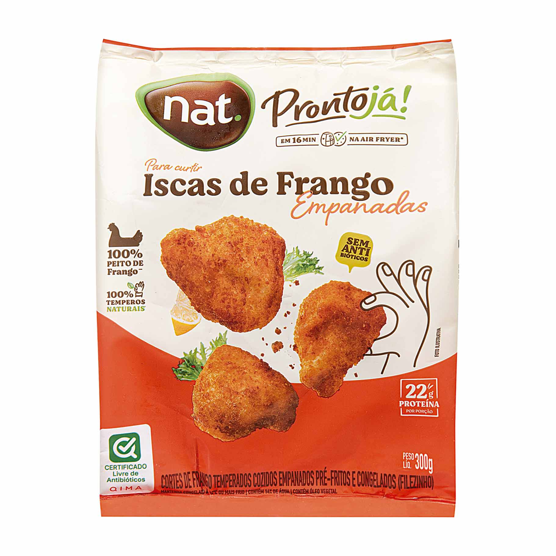 Iscas de Frango Empanadas Congelado Nat 300g