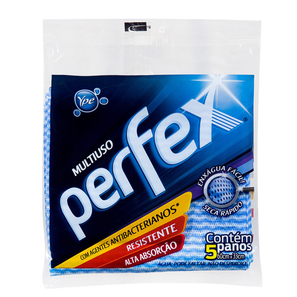 Pano Multiuso Perfex Ypê Azul 5 unidades