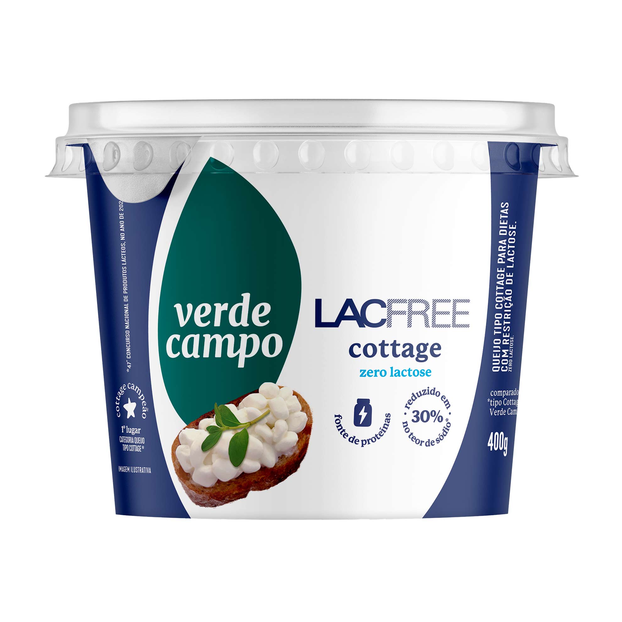 Queijo tipo Cottage Zero Lactose Verde Campo 400g