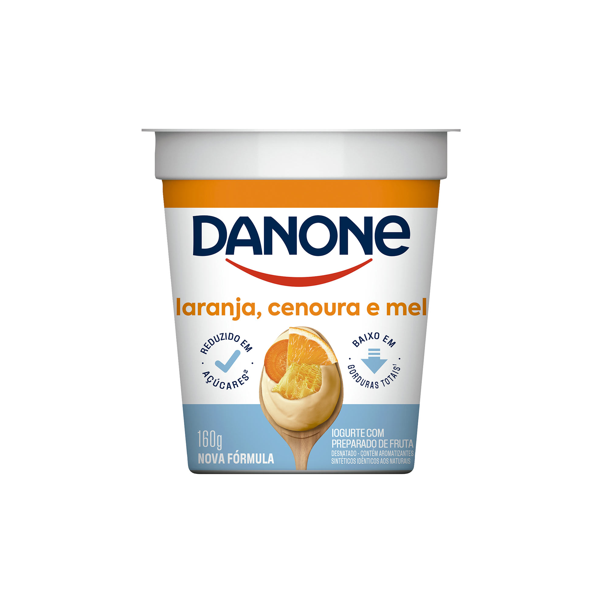 Iogurte Integral de Laranja, Cenoura e Mel Fermento Vivo Danone 160g