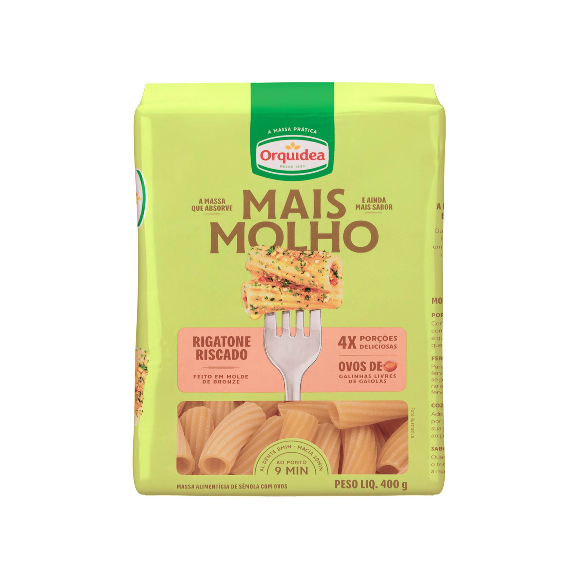 Massa Rigatone Riscado Mais Molho Orquídea 400g