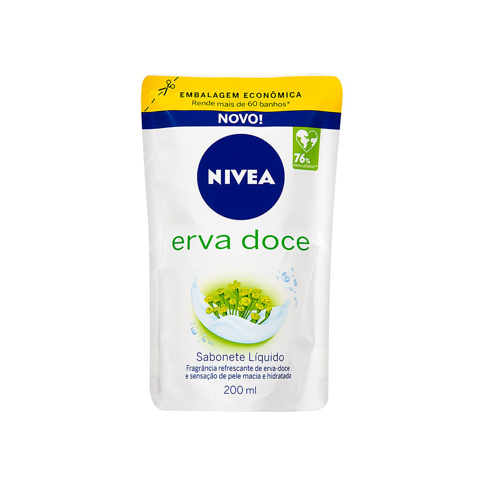 Sabonete Líquido Nivea Erva Doce Sachê Refil 200ml